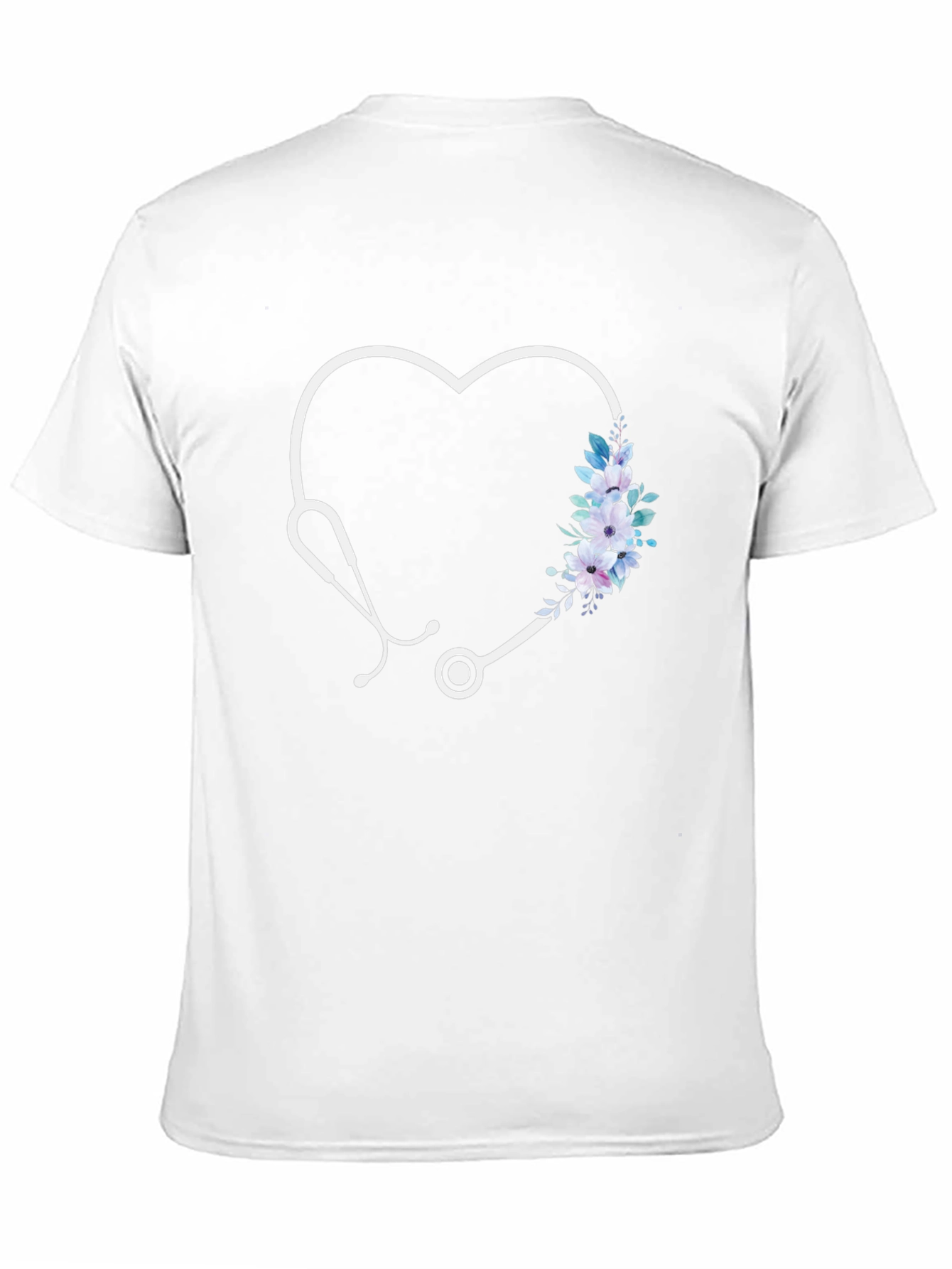 Heart Stethoscope Floral Graphic Tee