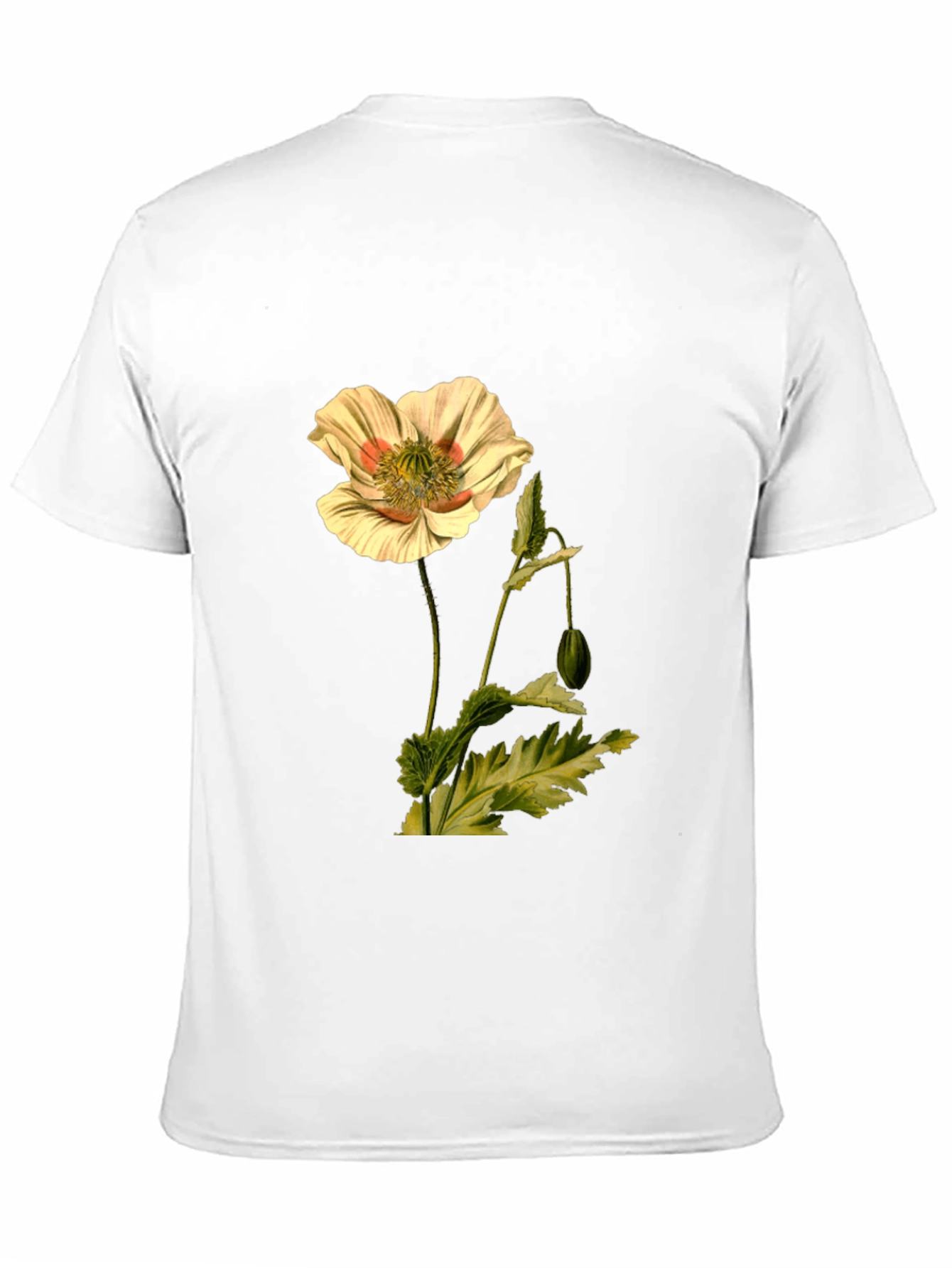 Botanical Flower Print Black T-Shirt