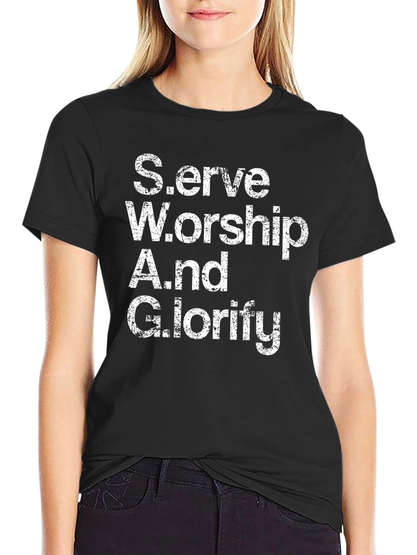 Serve Worship And Glorify Black T-Shirt