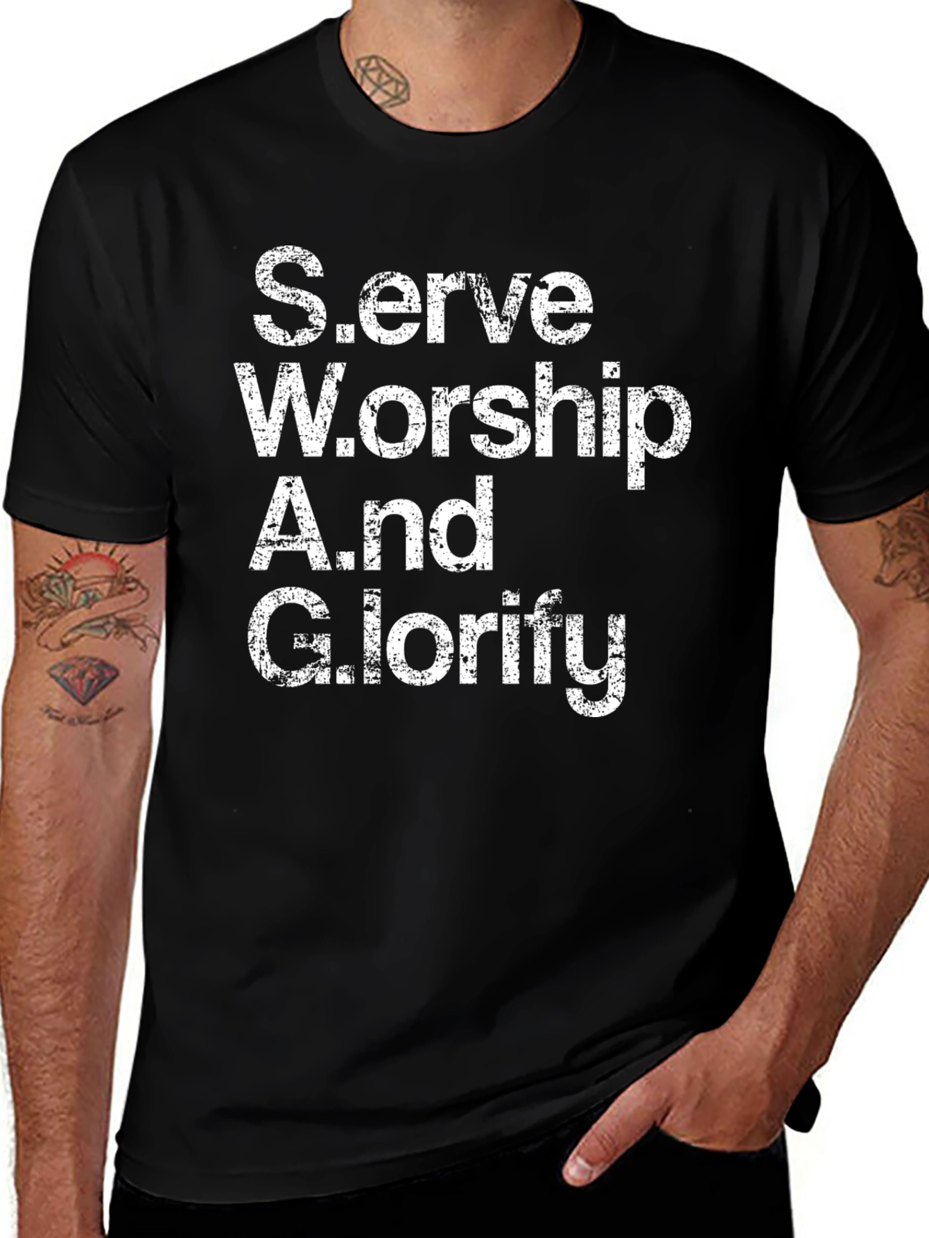 Serve Worship And Glorify Black T-Shirt