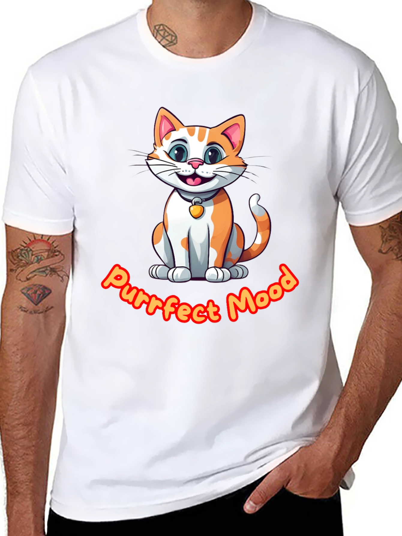 Purrfect Mood Cat Graphic Tee