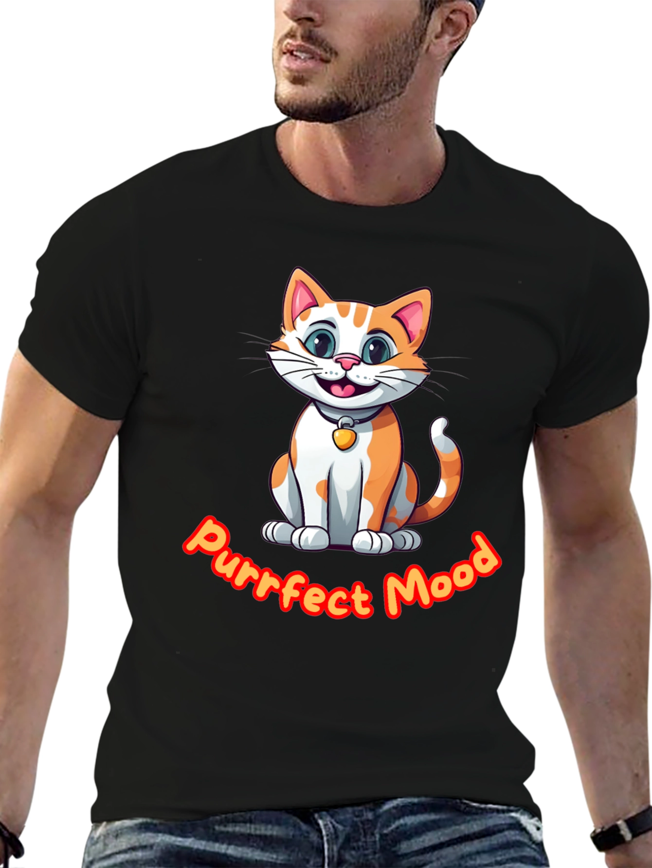 Purrfect Mood Cat Graphic Tee