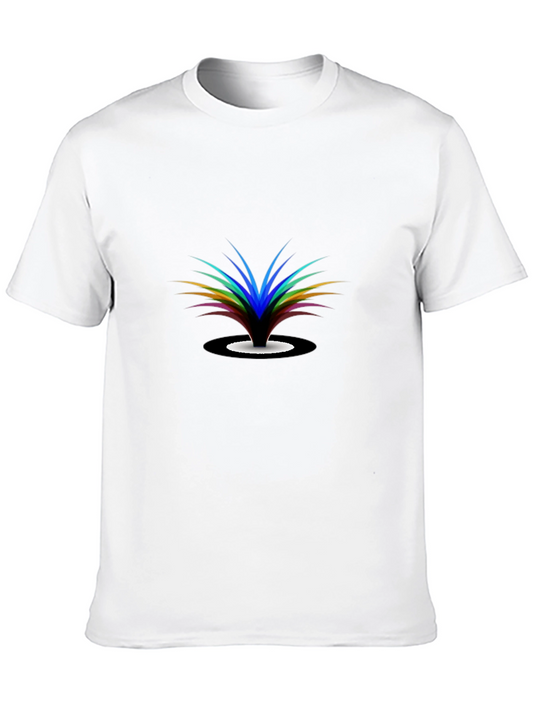 Abstract Color Burst Black T-Shirt