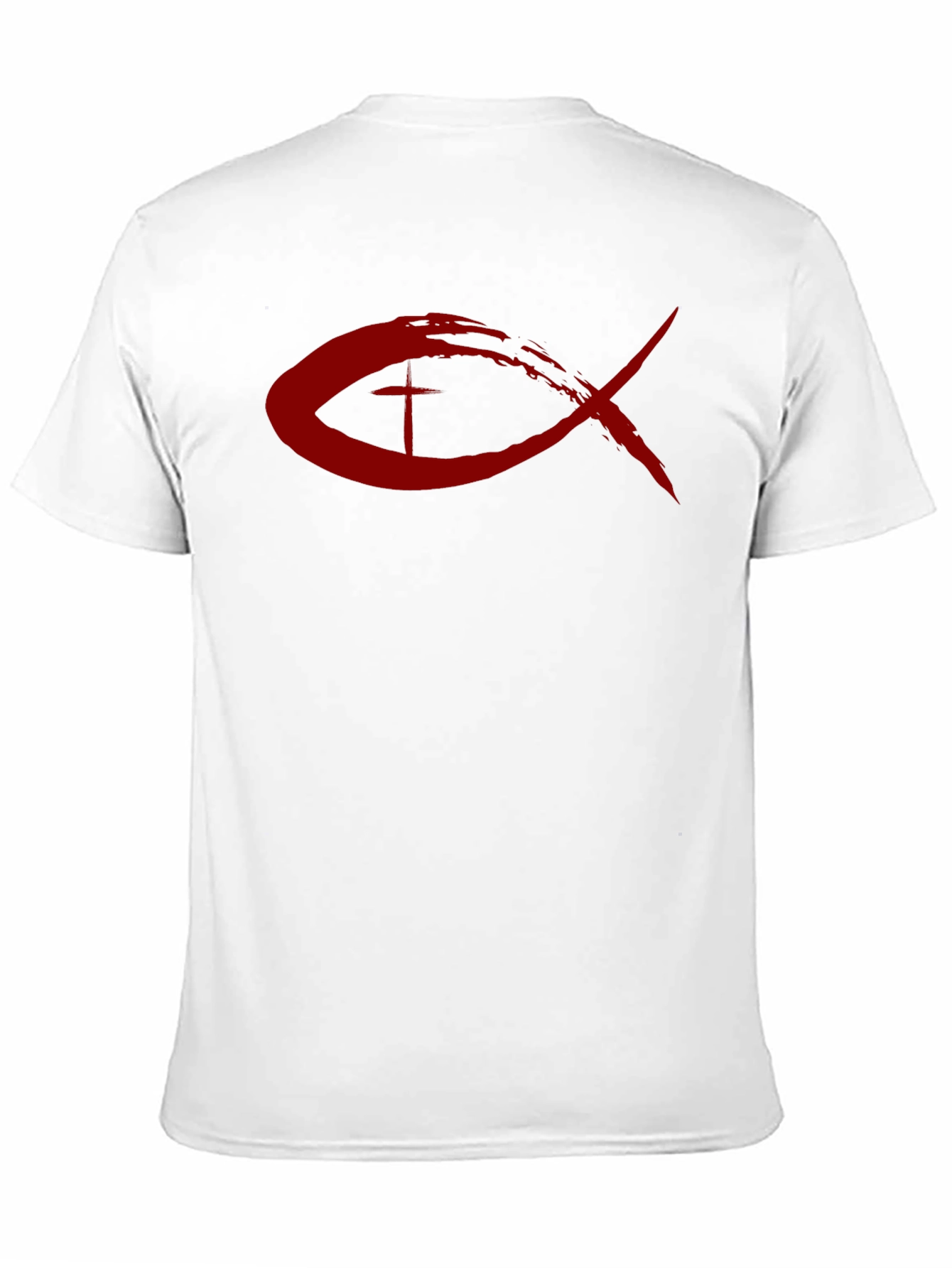 Christian Fish Symbol T-Shirt - Red Design