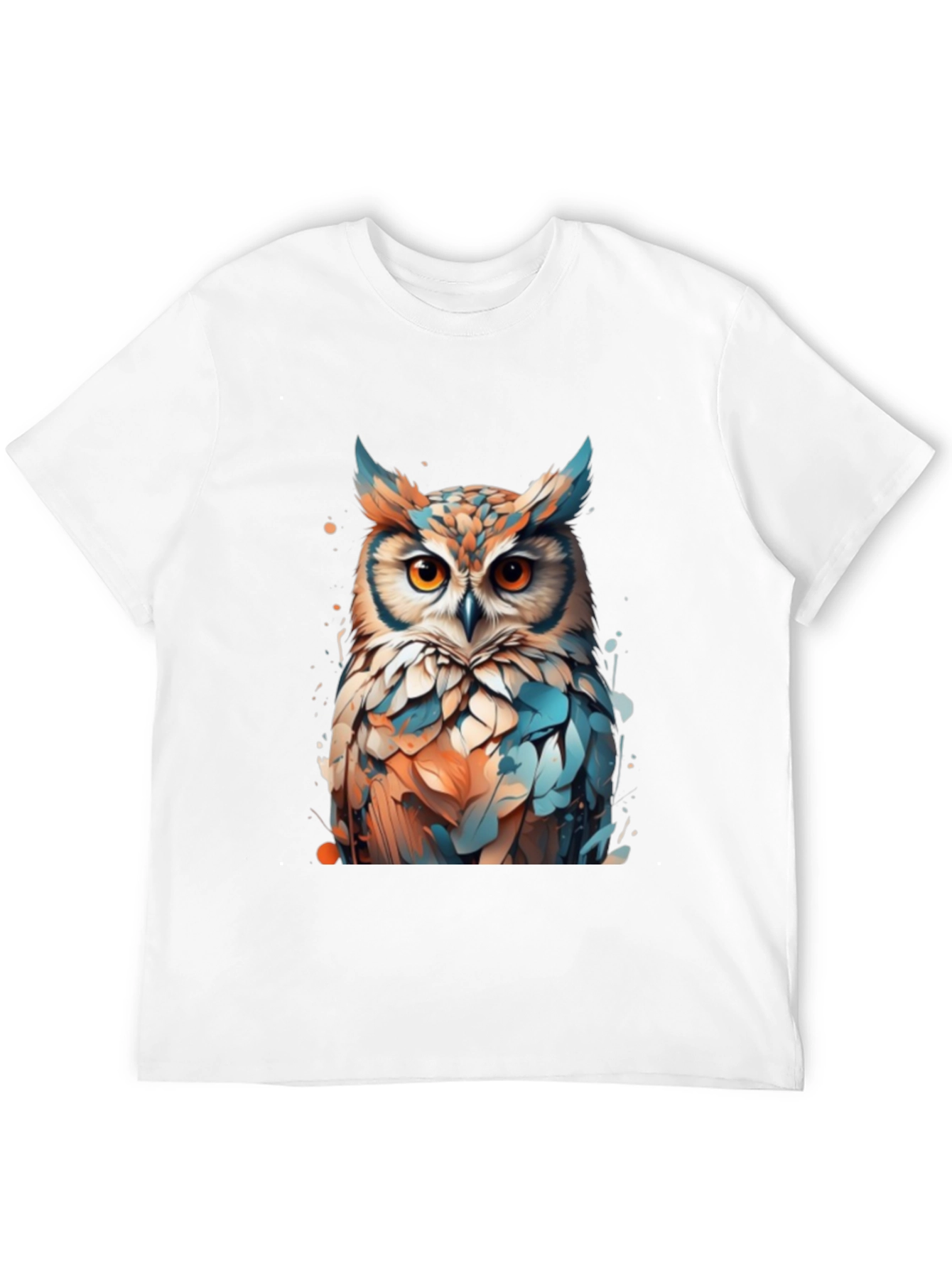 Owl Graphic Black T-Shirt - Artistic Design