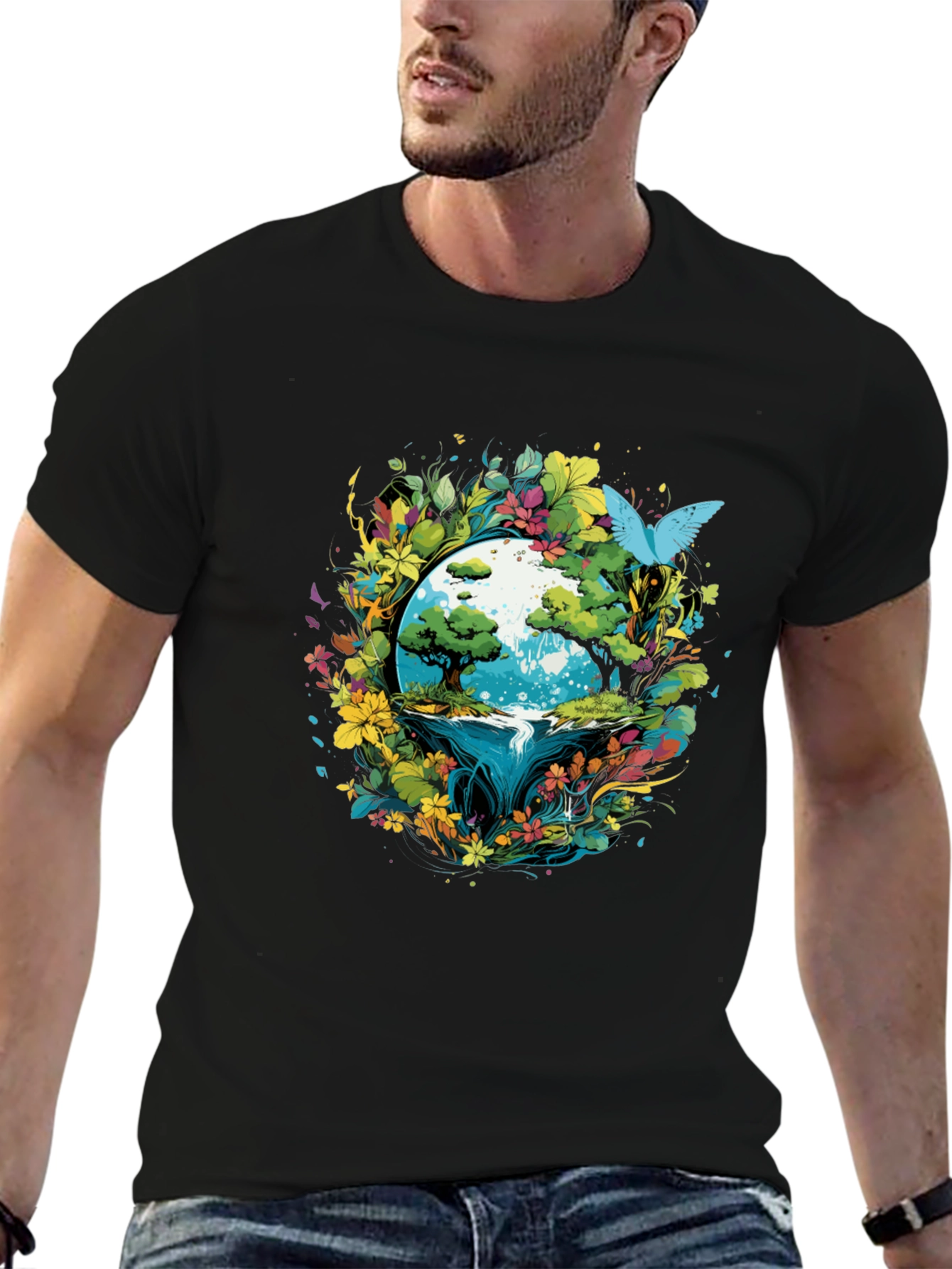 Earth Bloom Graphic Tee - Nature Inspired Design