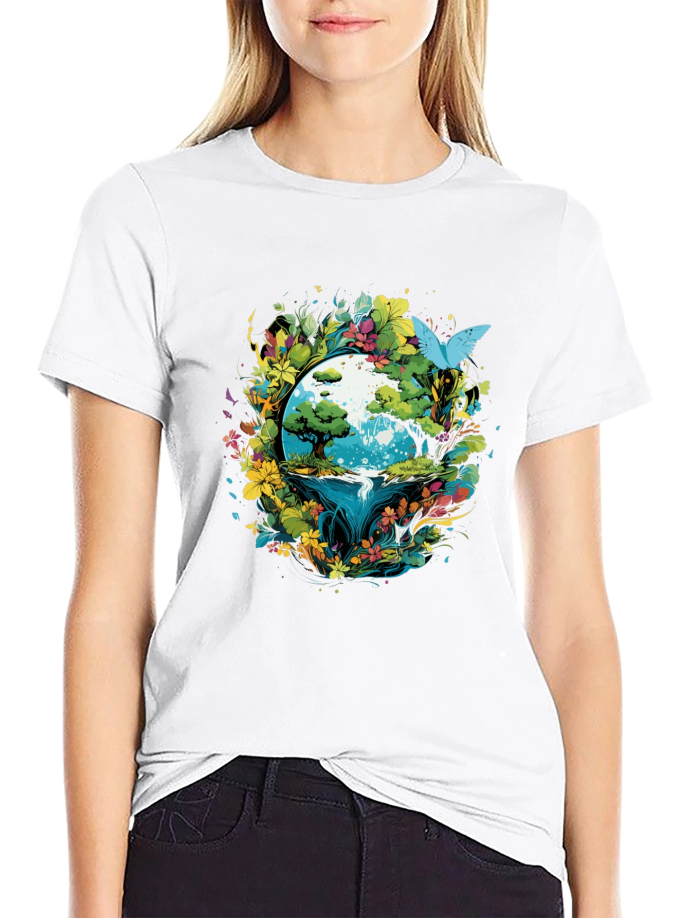 Earth Bloom Graphic Tee - Nature Inspired Design