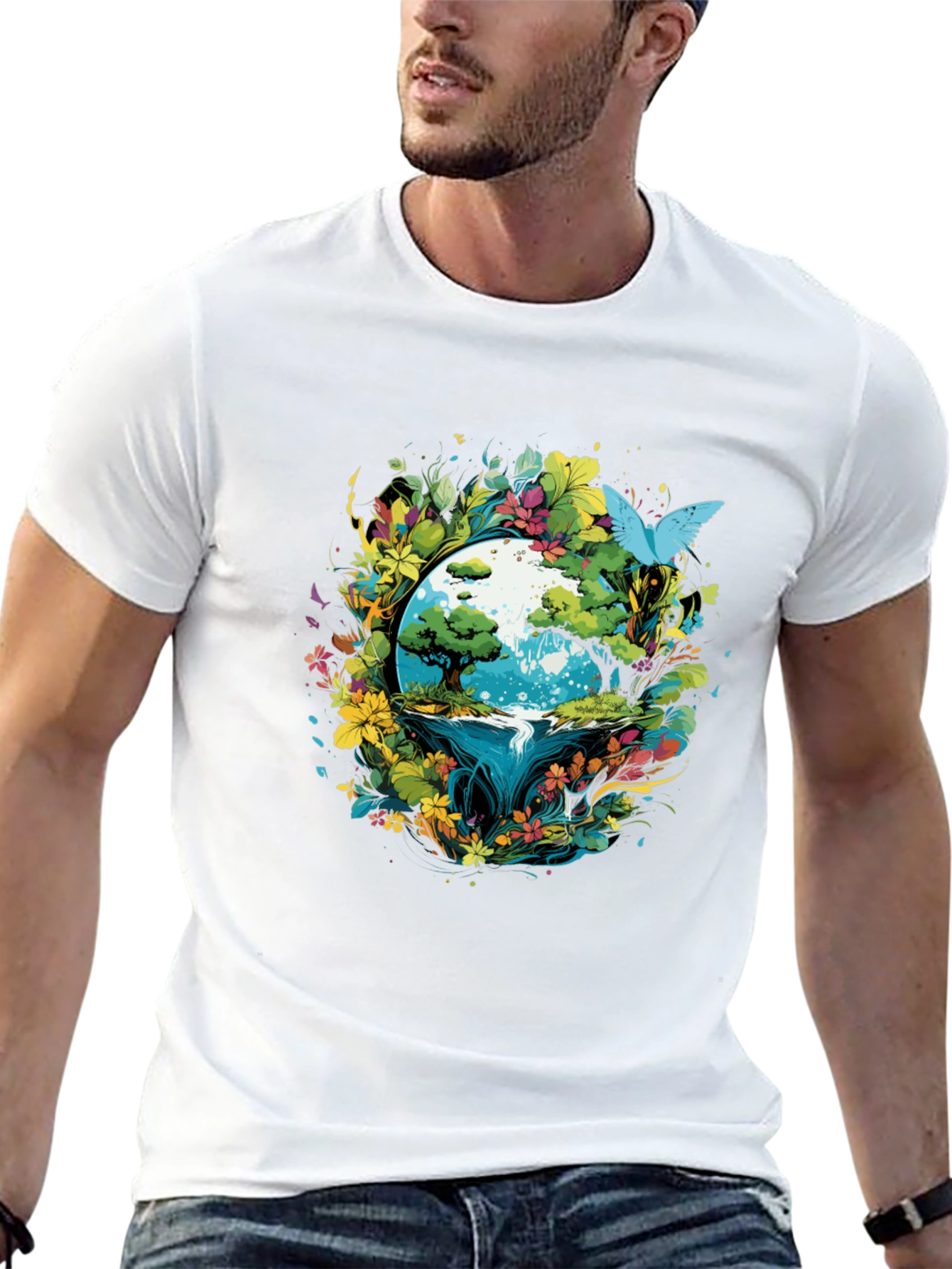 Earth Bloom Graphic Tee - Nature Inspired Design