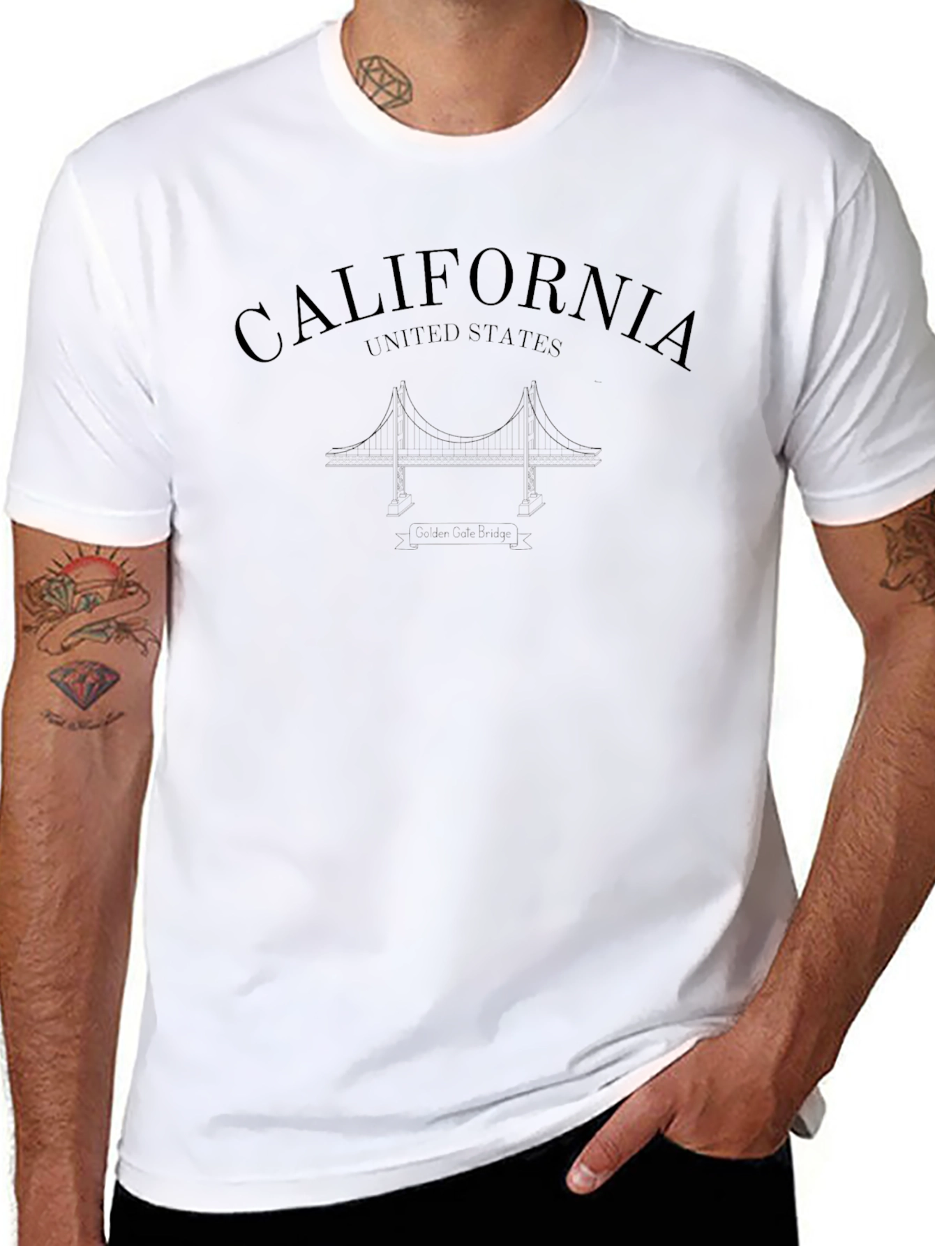 California Graphic Print Crew Neck T-Shirt