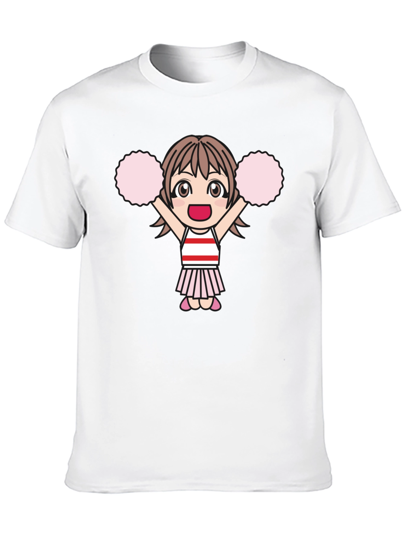 Cheerleader Anime Girl Black T-Shirt
