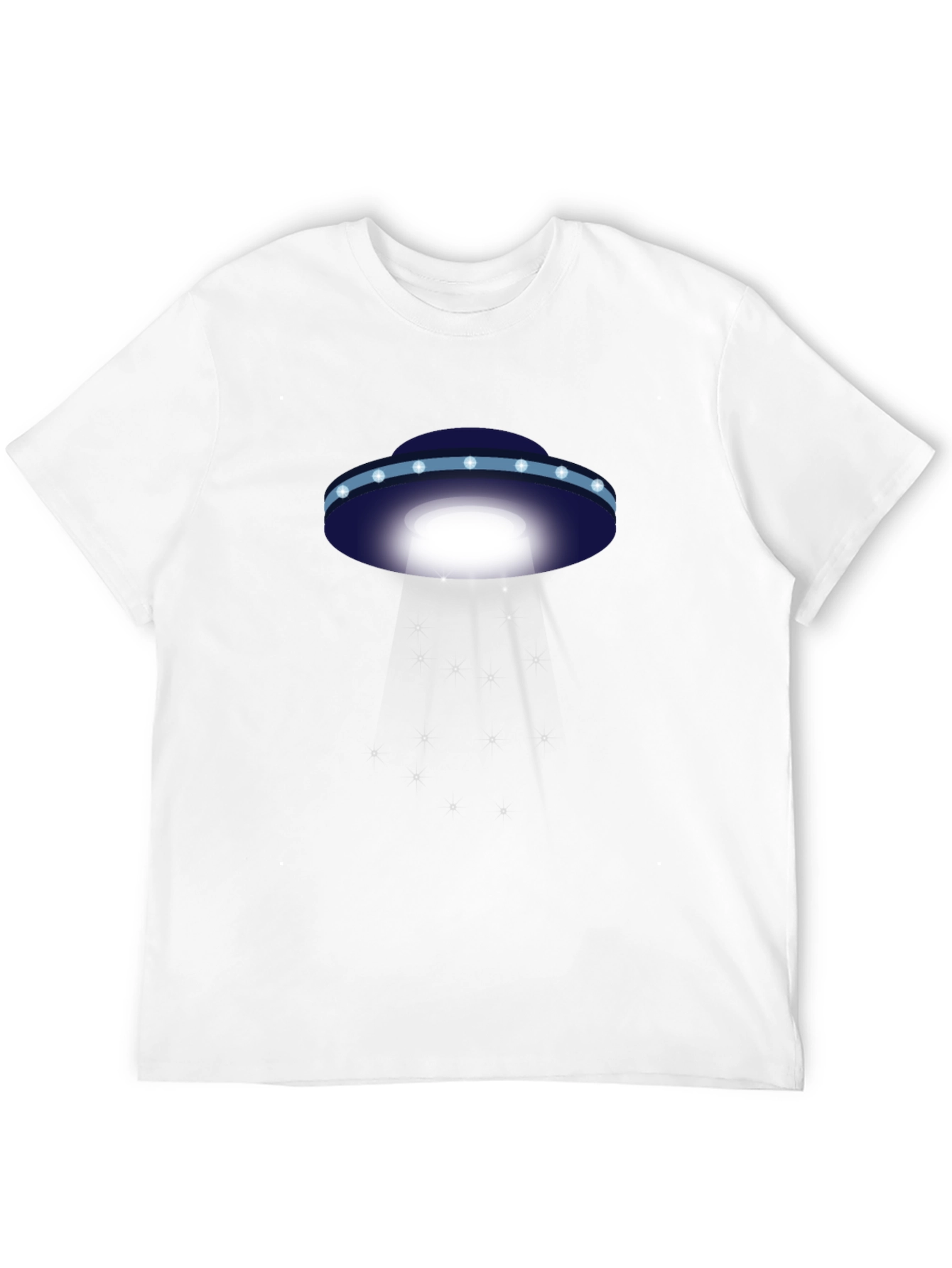 UFO Abduction Graphic Tee - Black Cotton T-Shirt