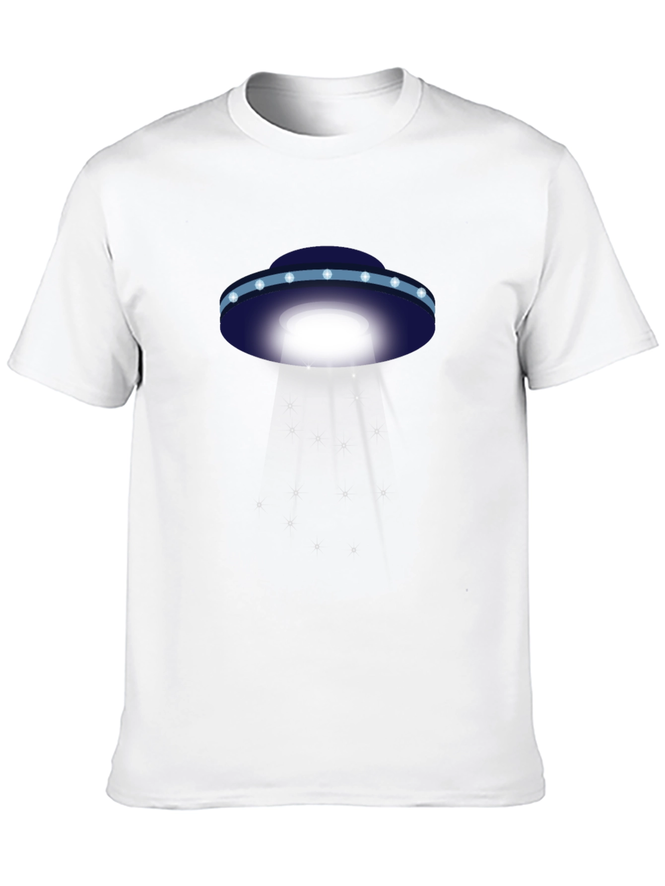 UFO Abduction Graphic Tee - Black Cotton T-Shirt