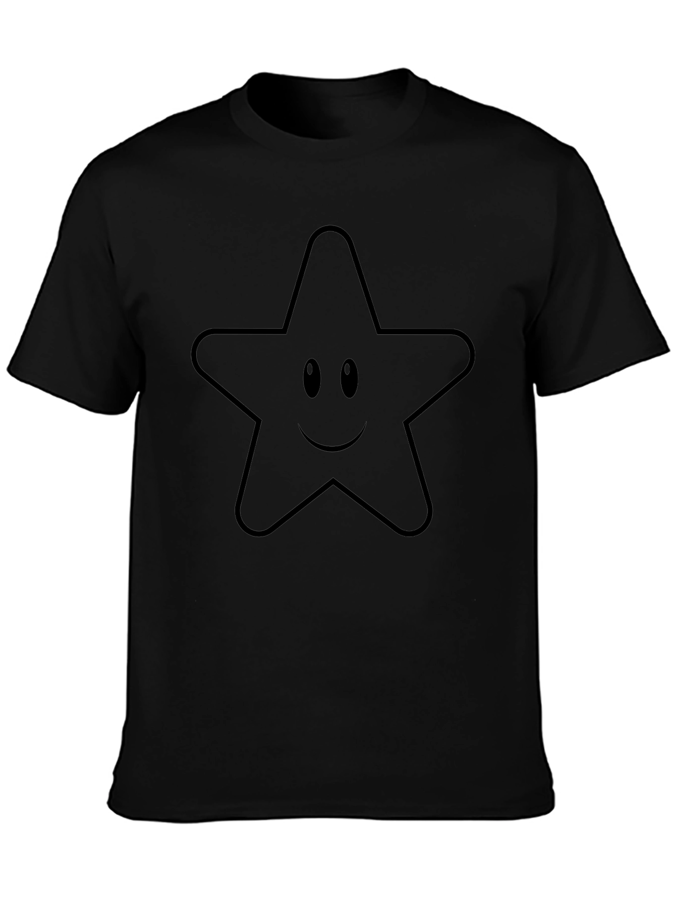 Smiling Star Graphic Tee - Black Casual Shirt
