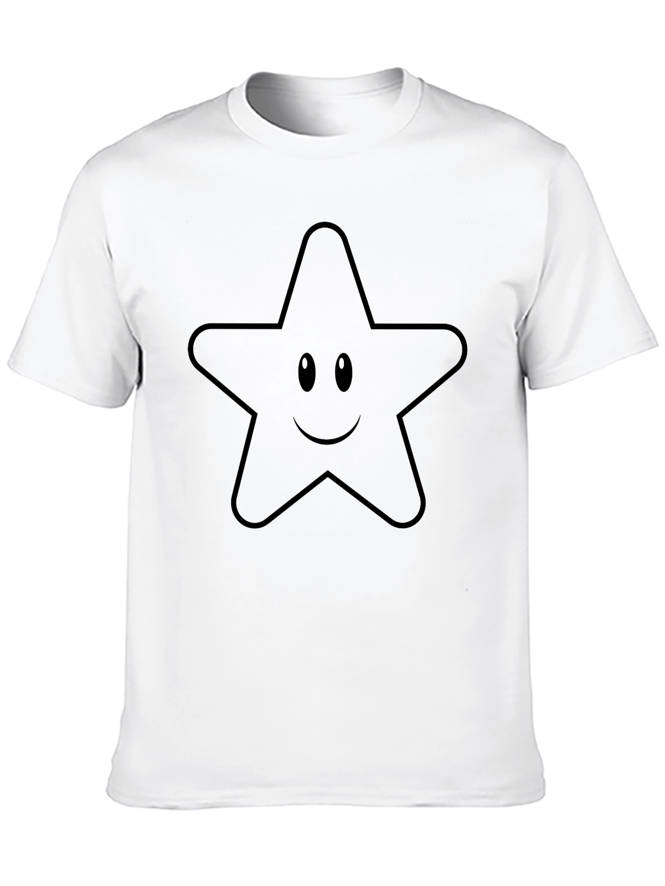 Smiling Star Graphic Tee - Black Casual Shirt