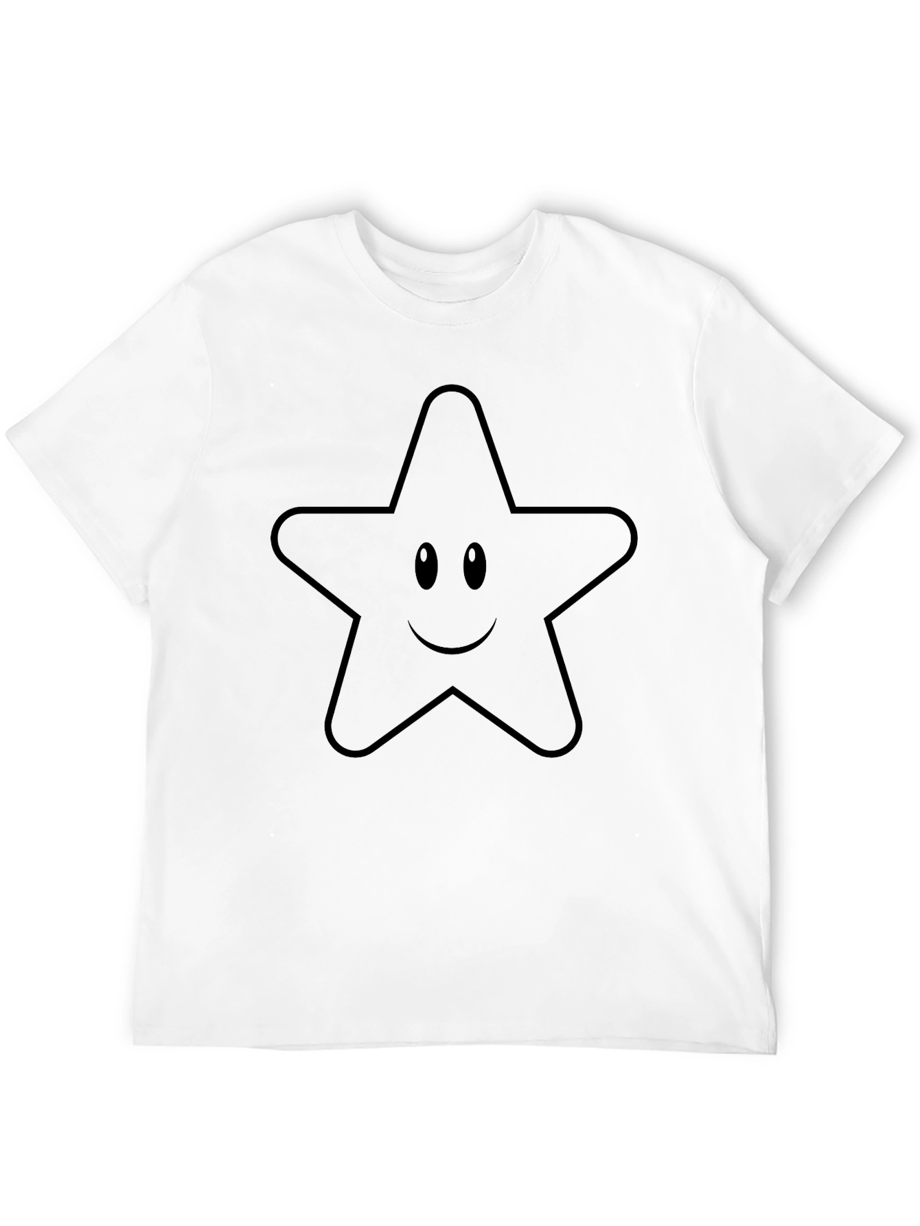 Smiling Star Graphic Tee - Black Casual Shirt