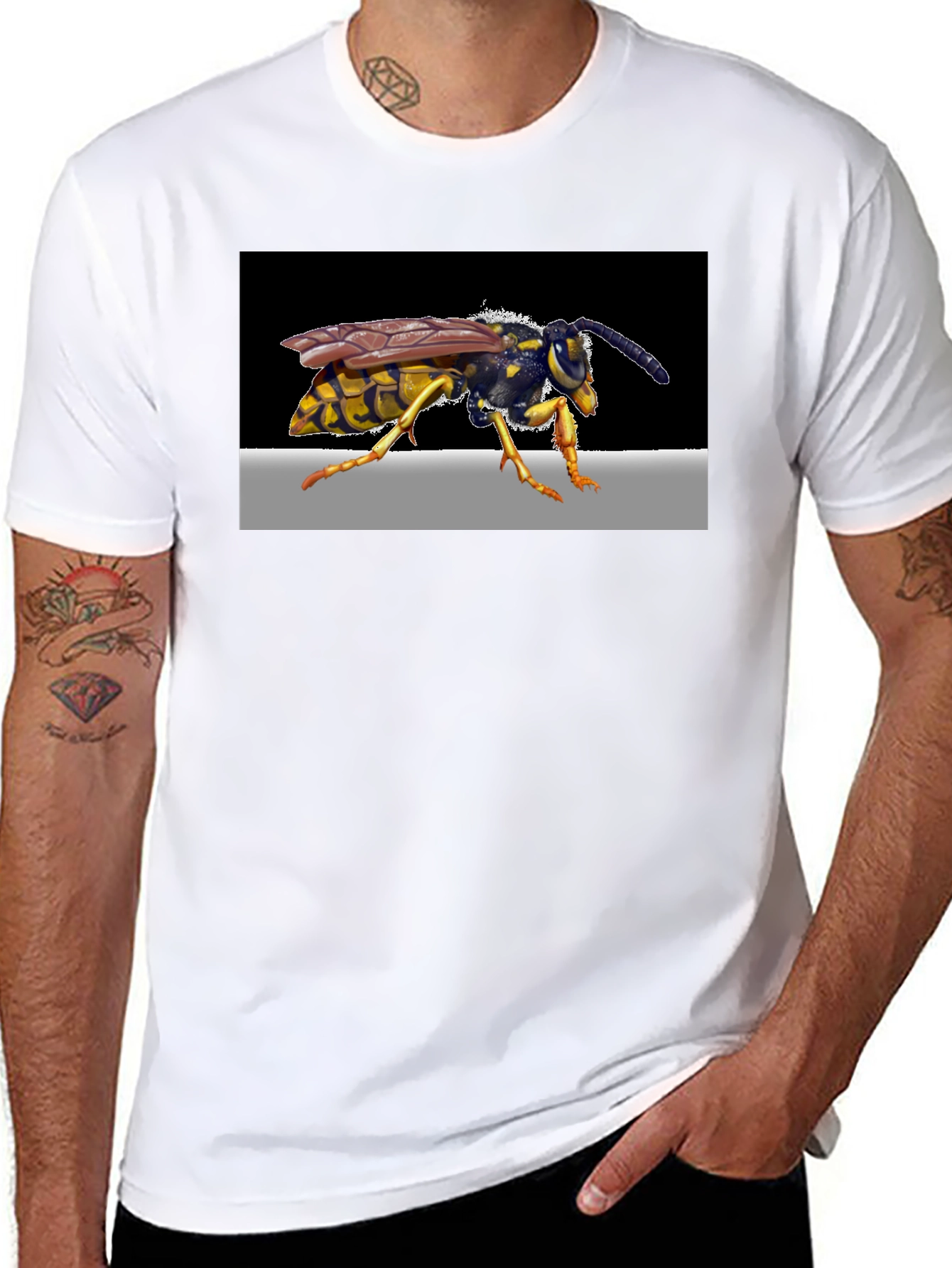 Wasp Graphic Print Black T-Shirt