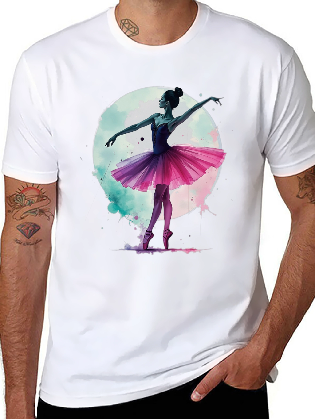 Ballerina Moon T-Shirt - Artistic Graphic Tee