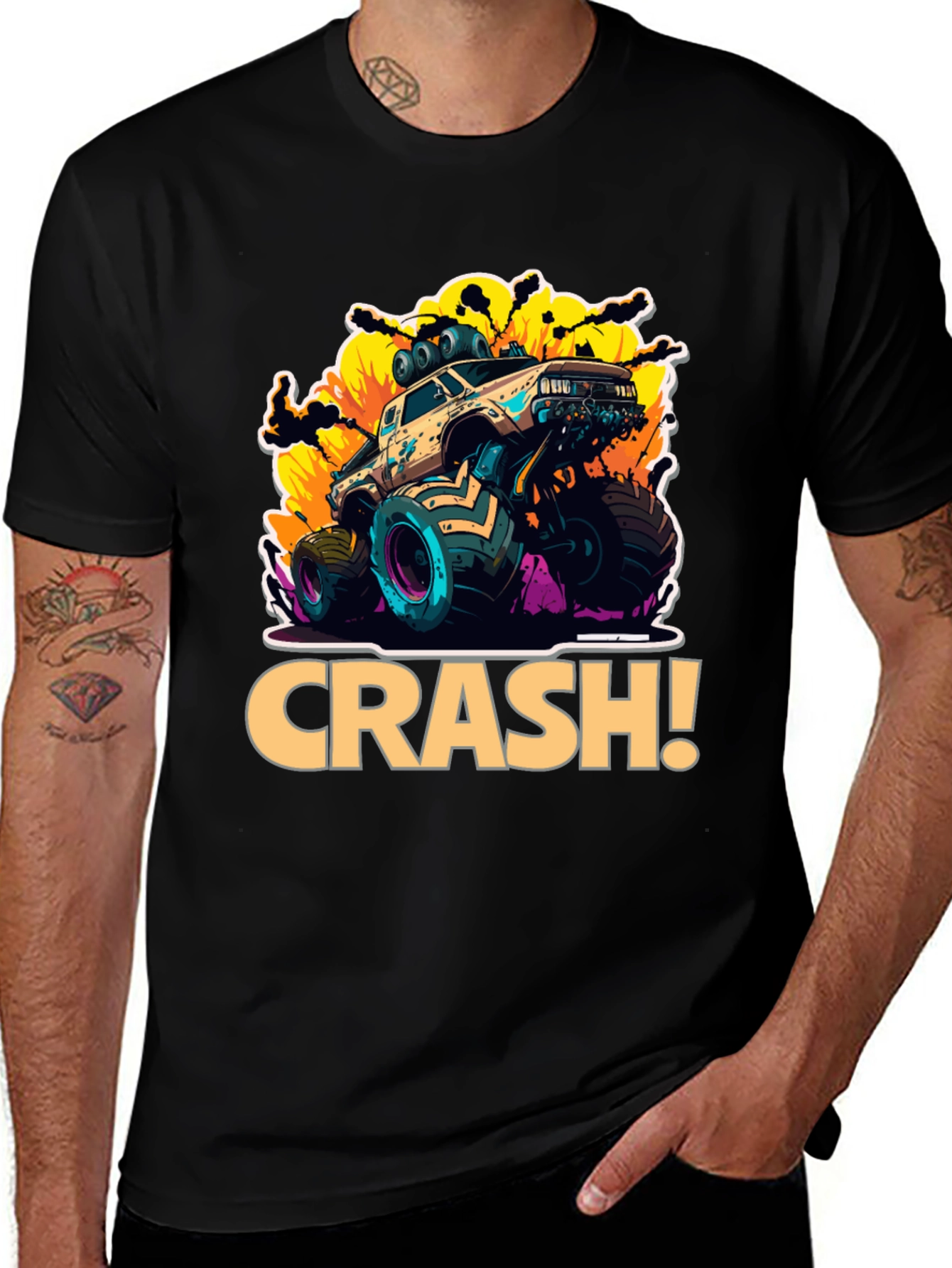 Monster Truck Crash Graphic Tee