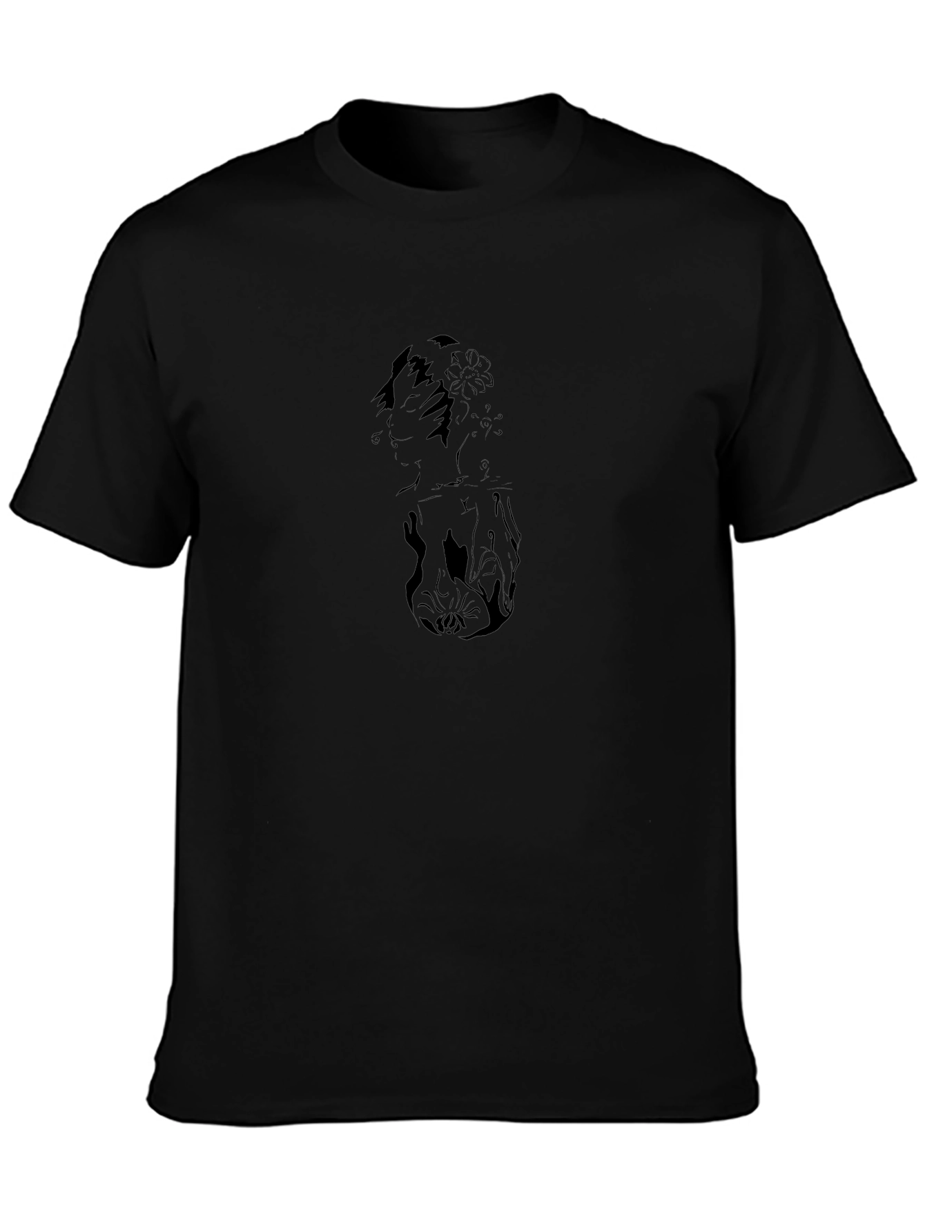 Black Graphic Print Short Sleeve T-Shirt