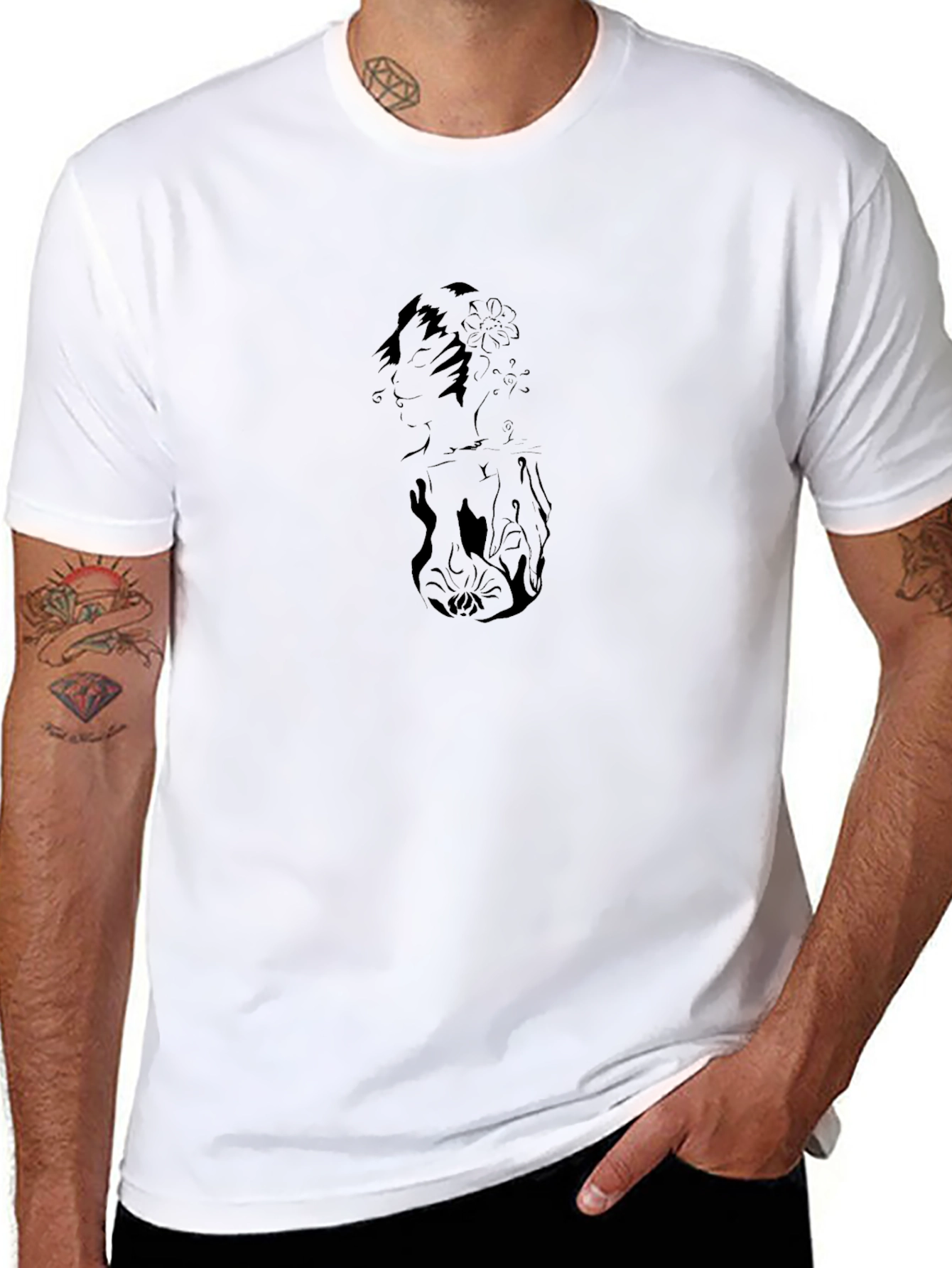 Black Graphic Print Short Sleeve T-Shirt