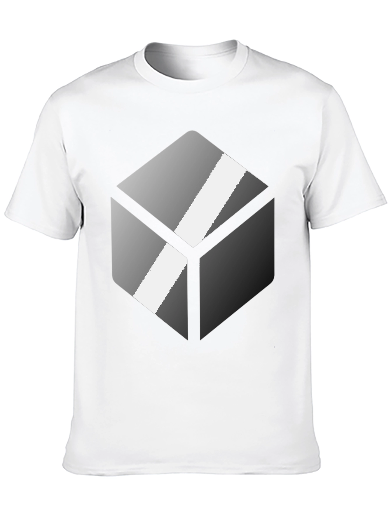 Geometric Cube Graphic Tee - Modern Design