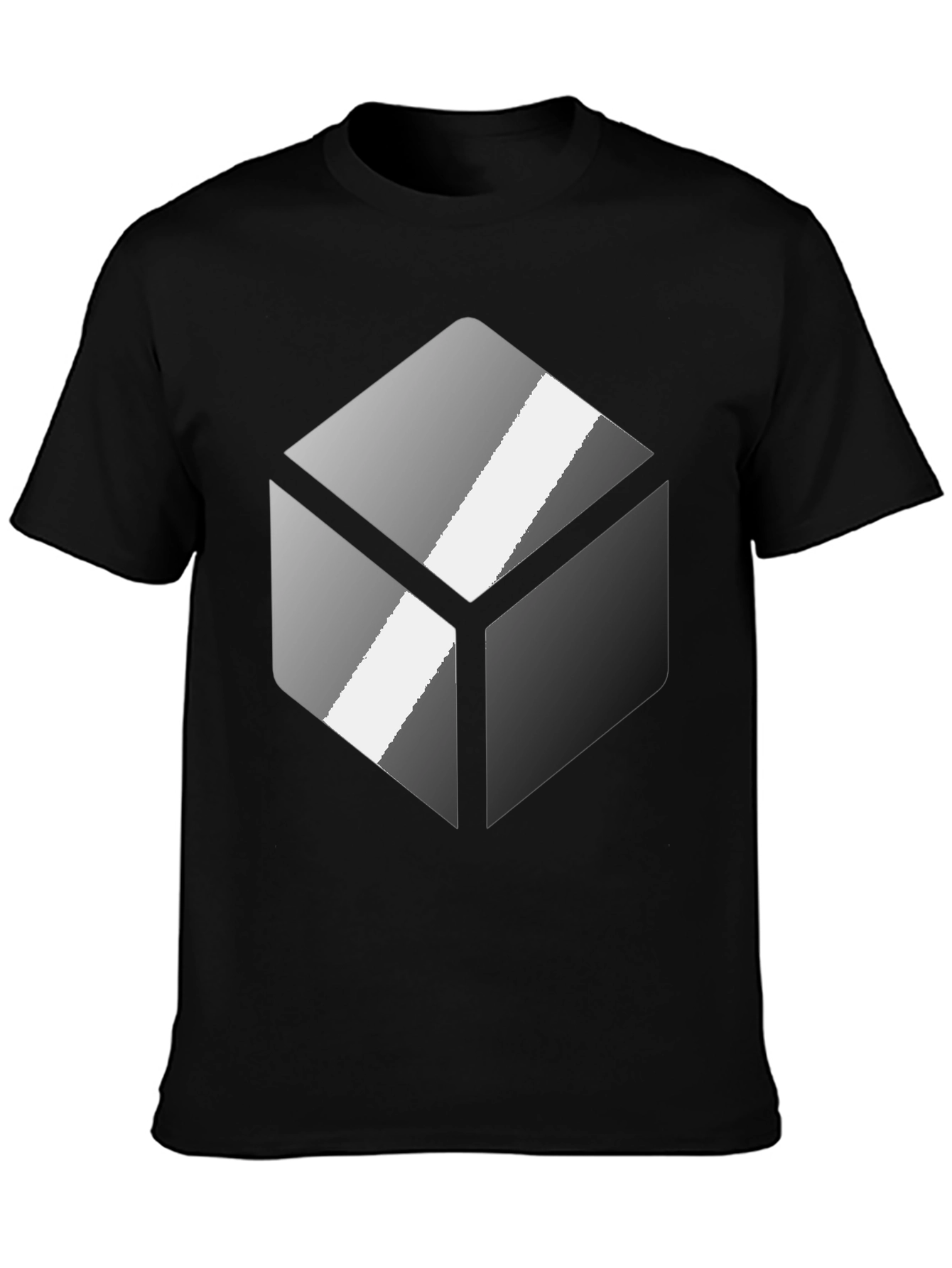 Geometric Cube Graphic Tee - Modern Design