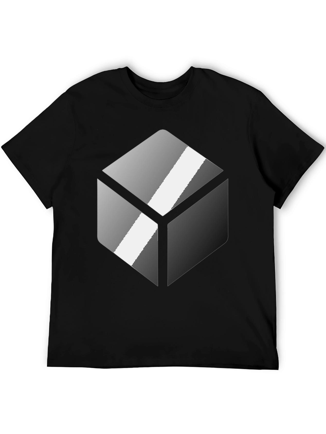 Geometric Cube Graphic Tee - Modern Design
