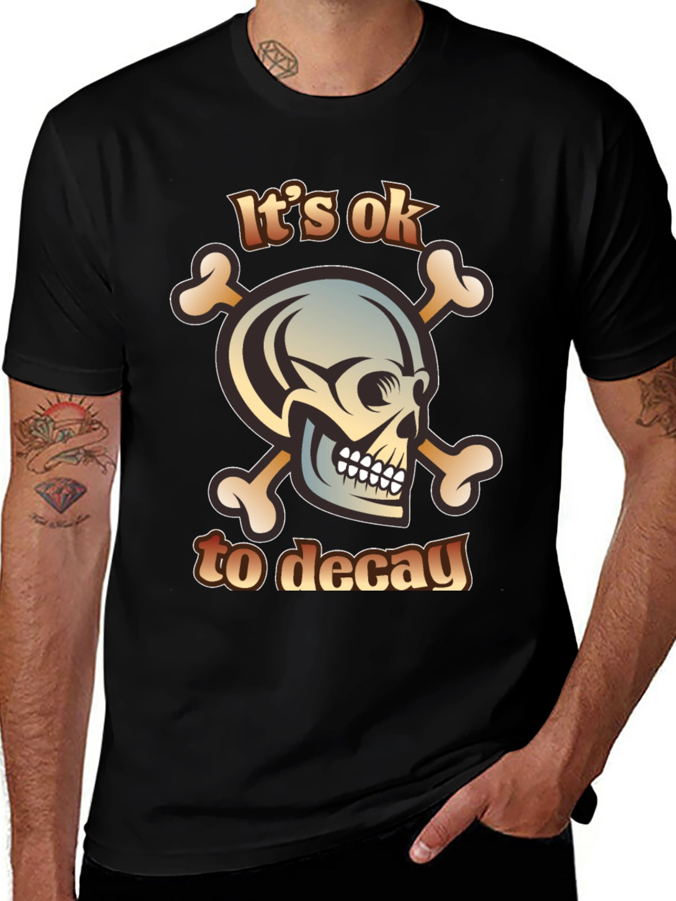 Its Ok to Decay Black Graphic T-Shirt