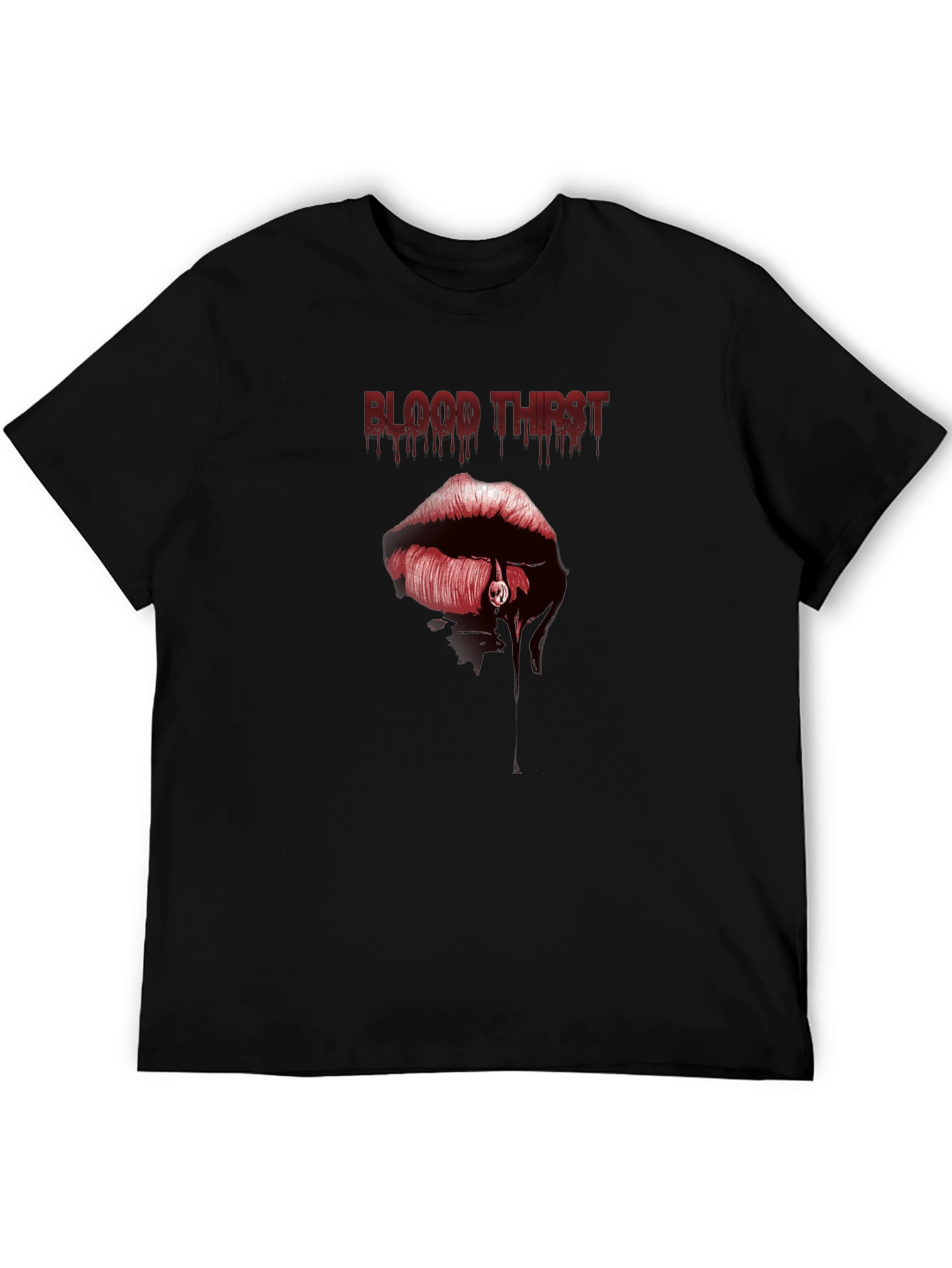 Blood Thirst Graphic Tee - Gothic Lip Design