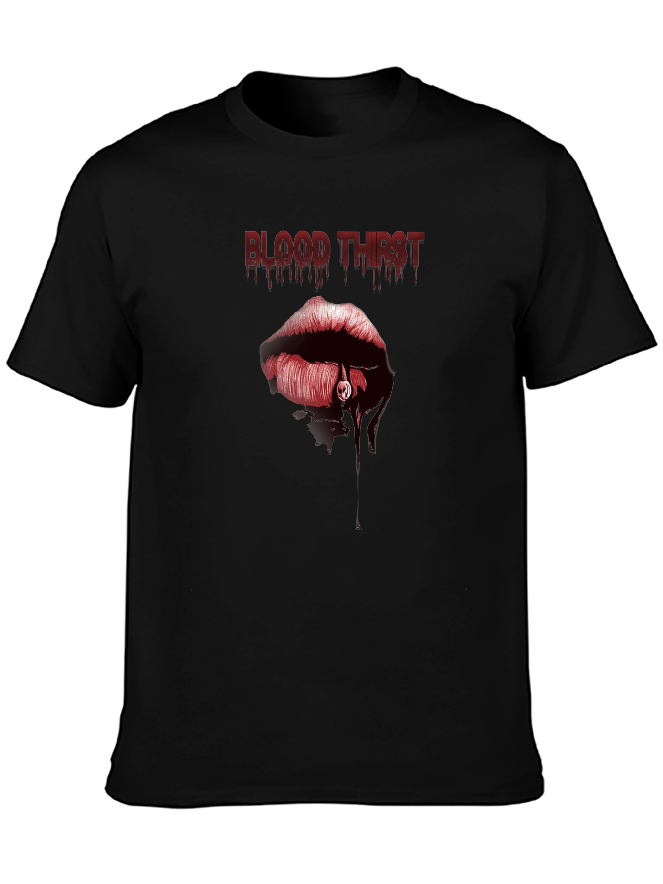 Blood Thirst Graphic Tee - Gothic Lip Design