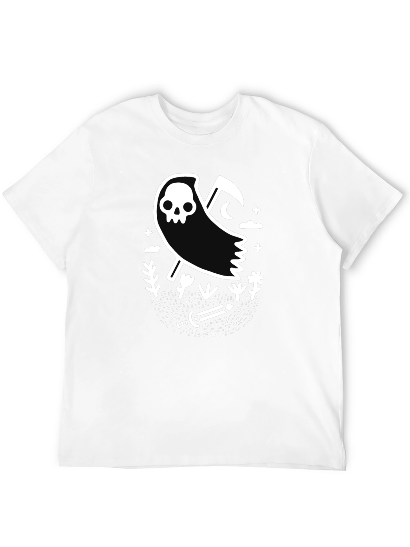 Grim Reaper Graphic Tee - Black Cotton T-Shirt