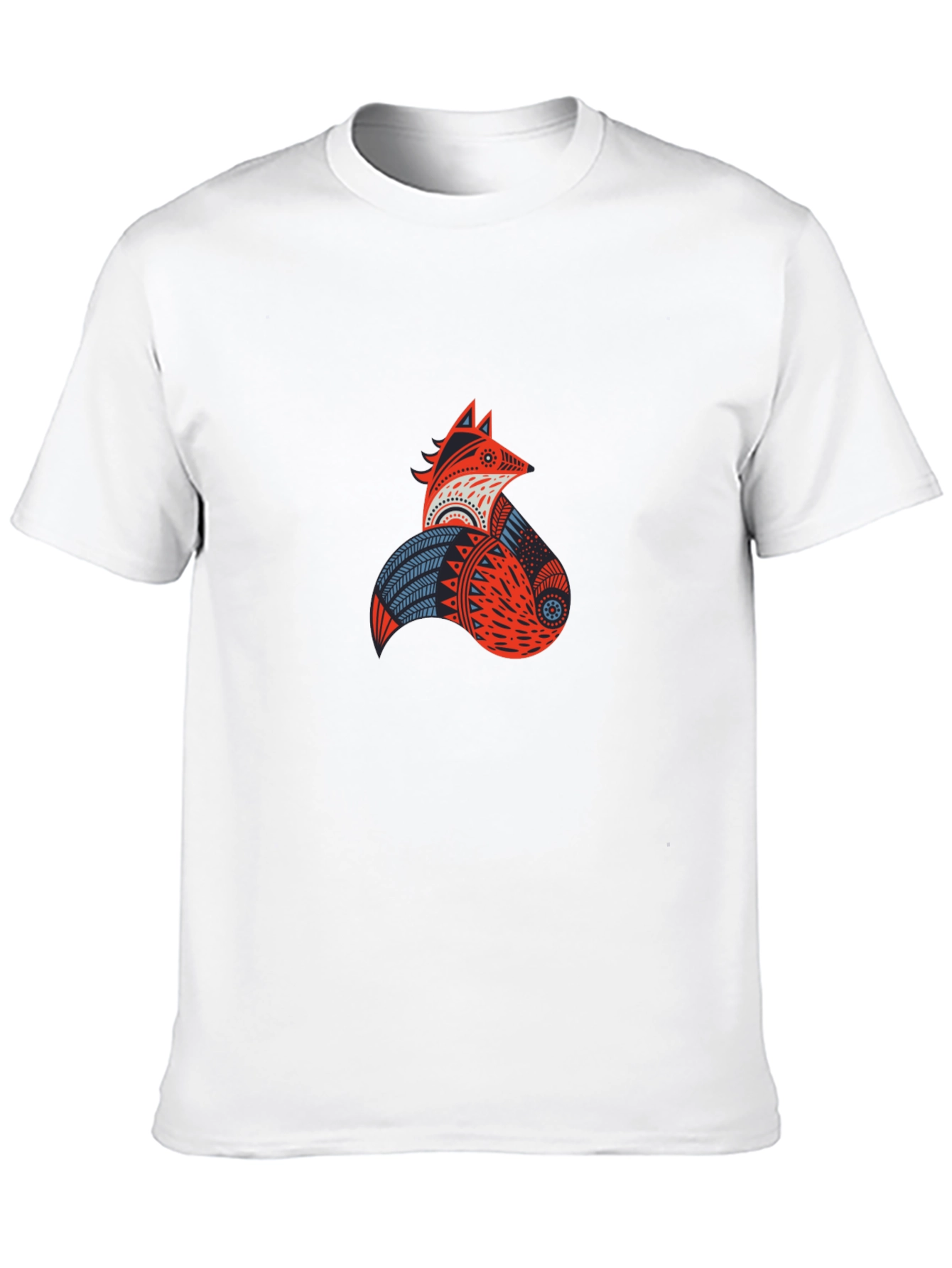Geometric Fox Graphic Tee - Modern Tribal Design