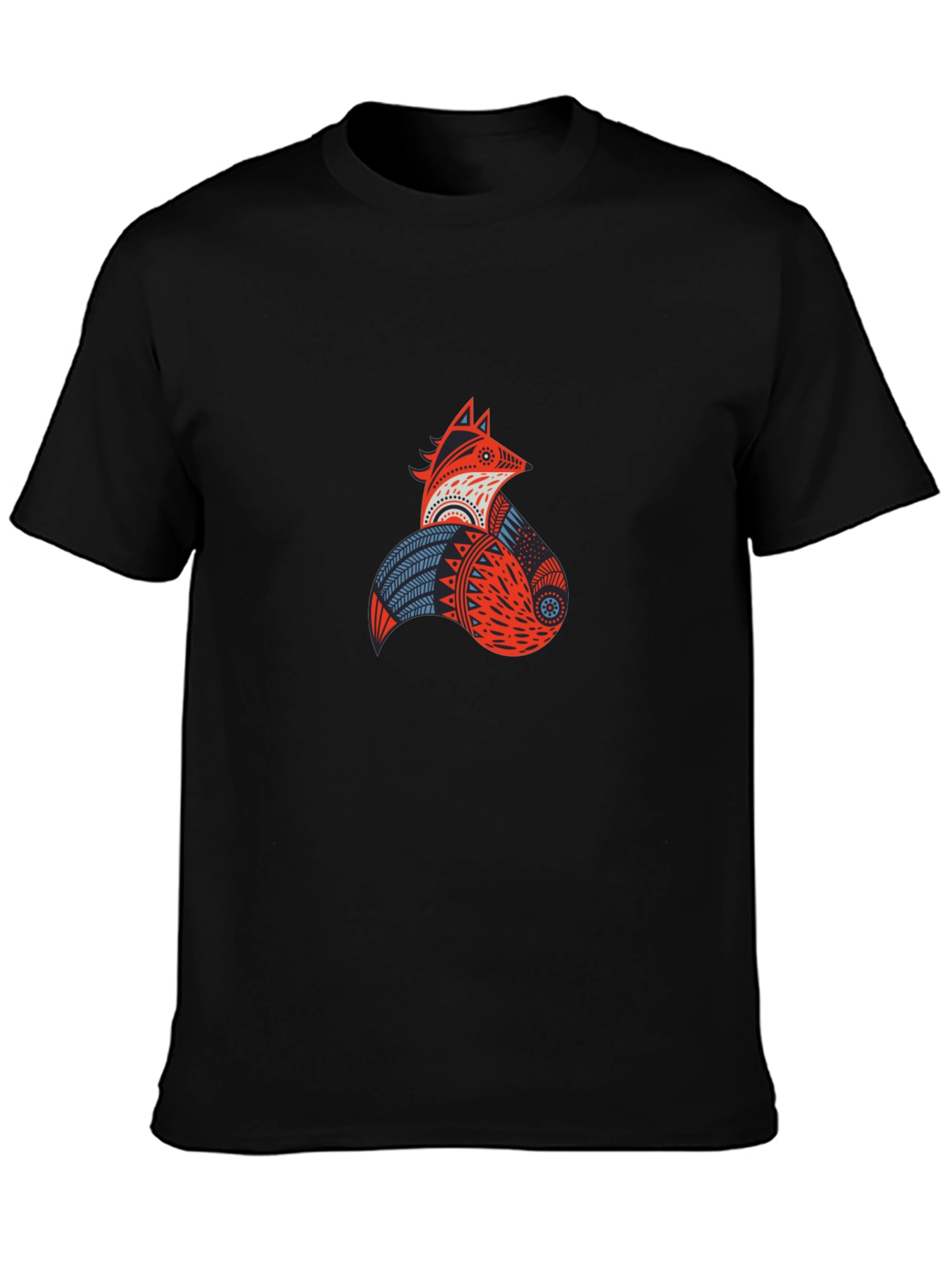 Geometric Fox Graphic Tee - Modern Tribal Design