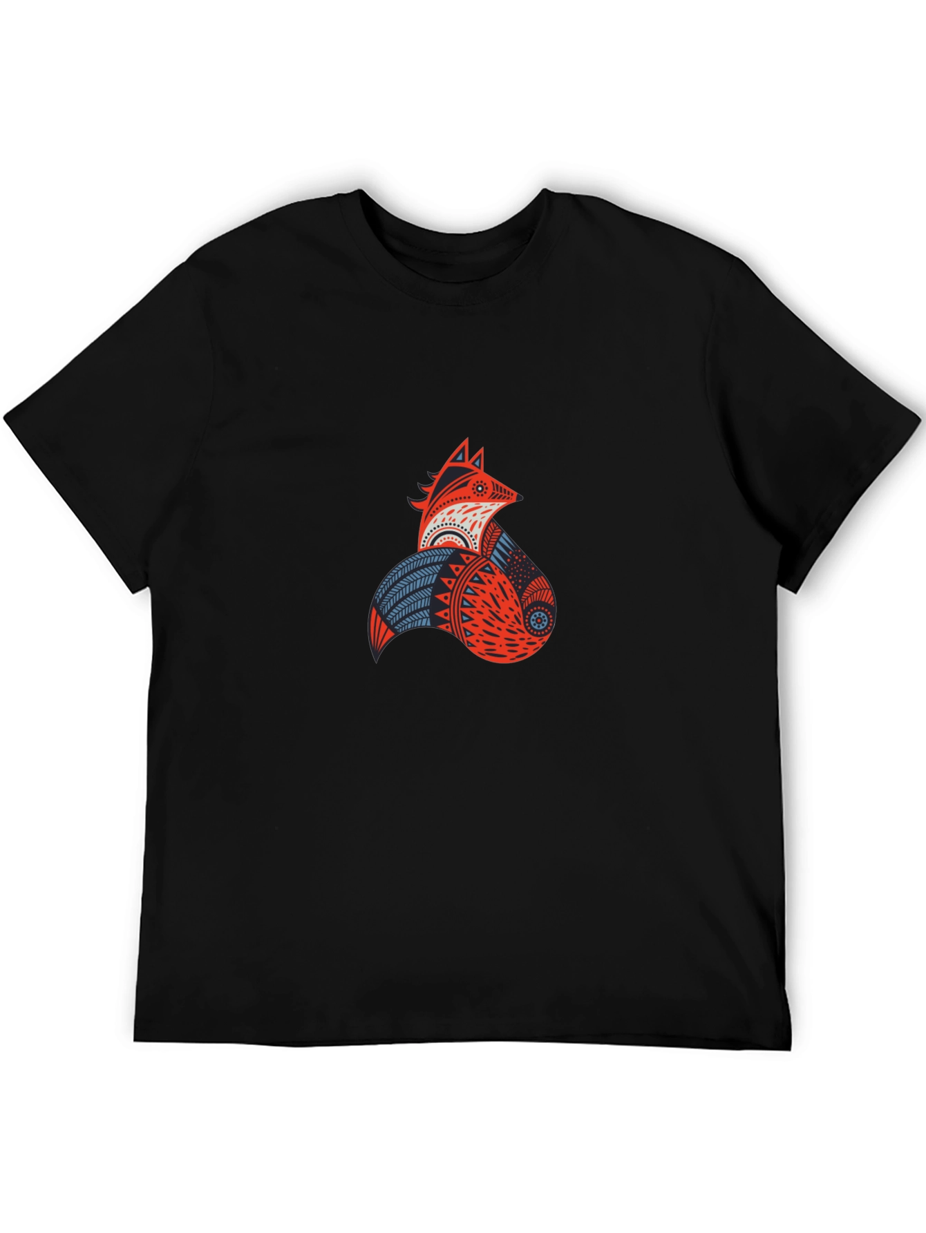 Geometric Fox Graphic Tee - Modern Tribal Design