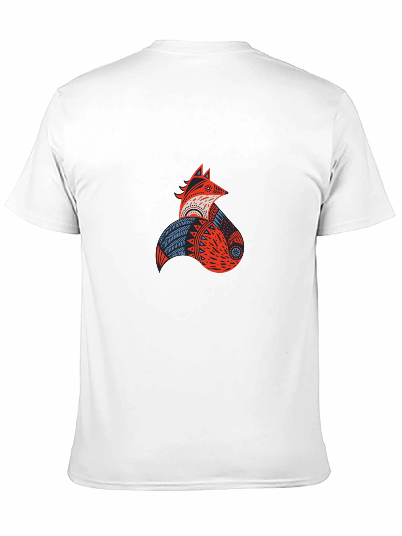Geometric Fox Graphic Tee - Modern Tribal Design