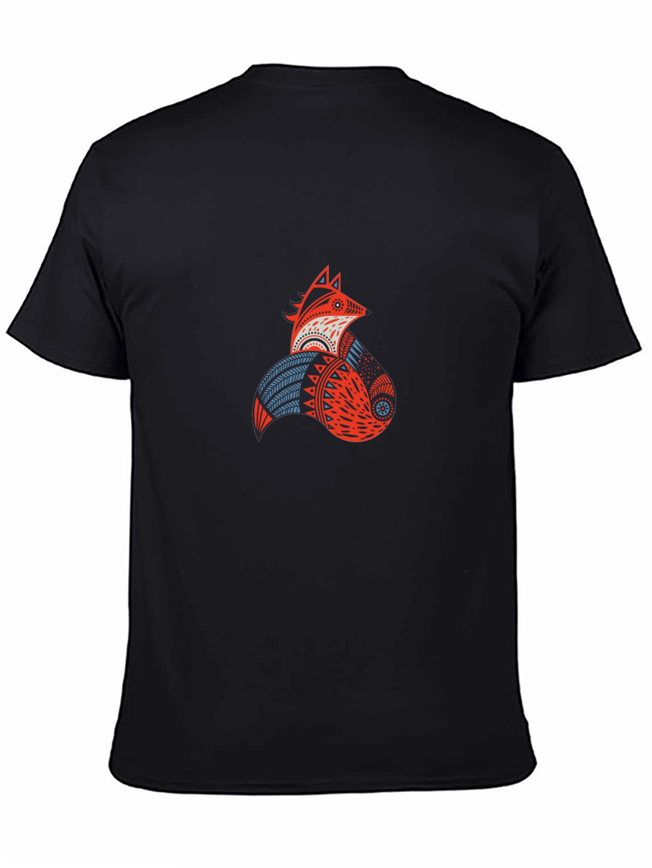 Geometric Fox Graphic Tee - Modern Tribal Design