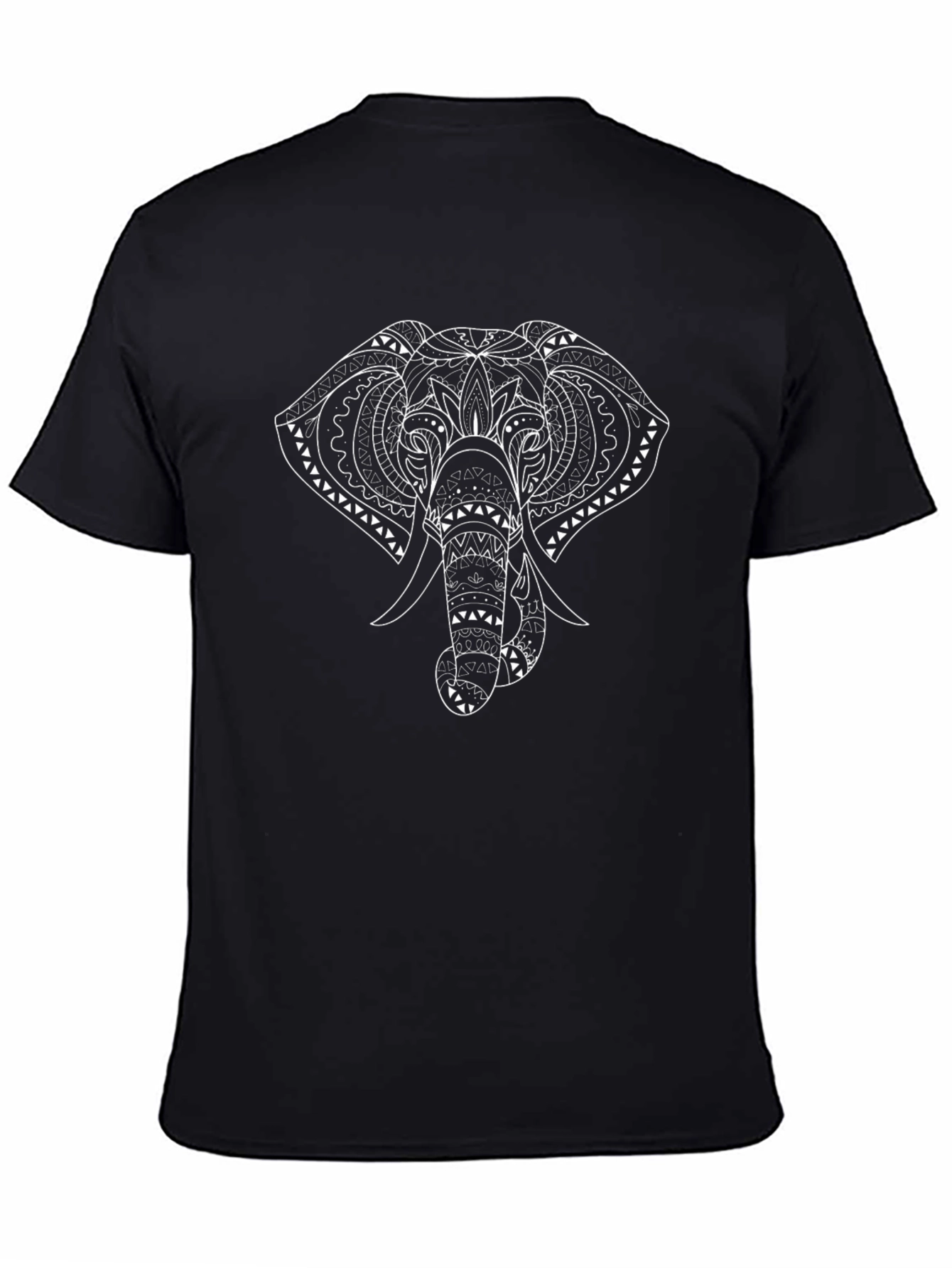 Elephant Graphic Tee - Black Cotton Casual