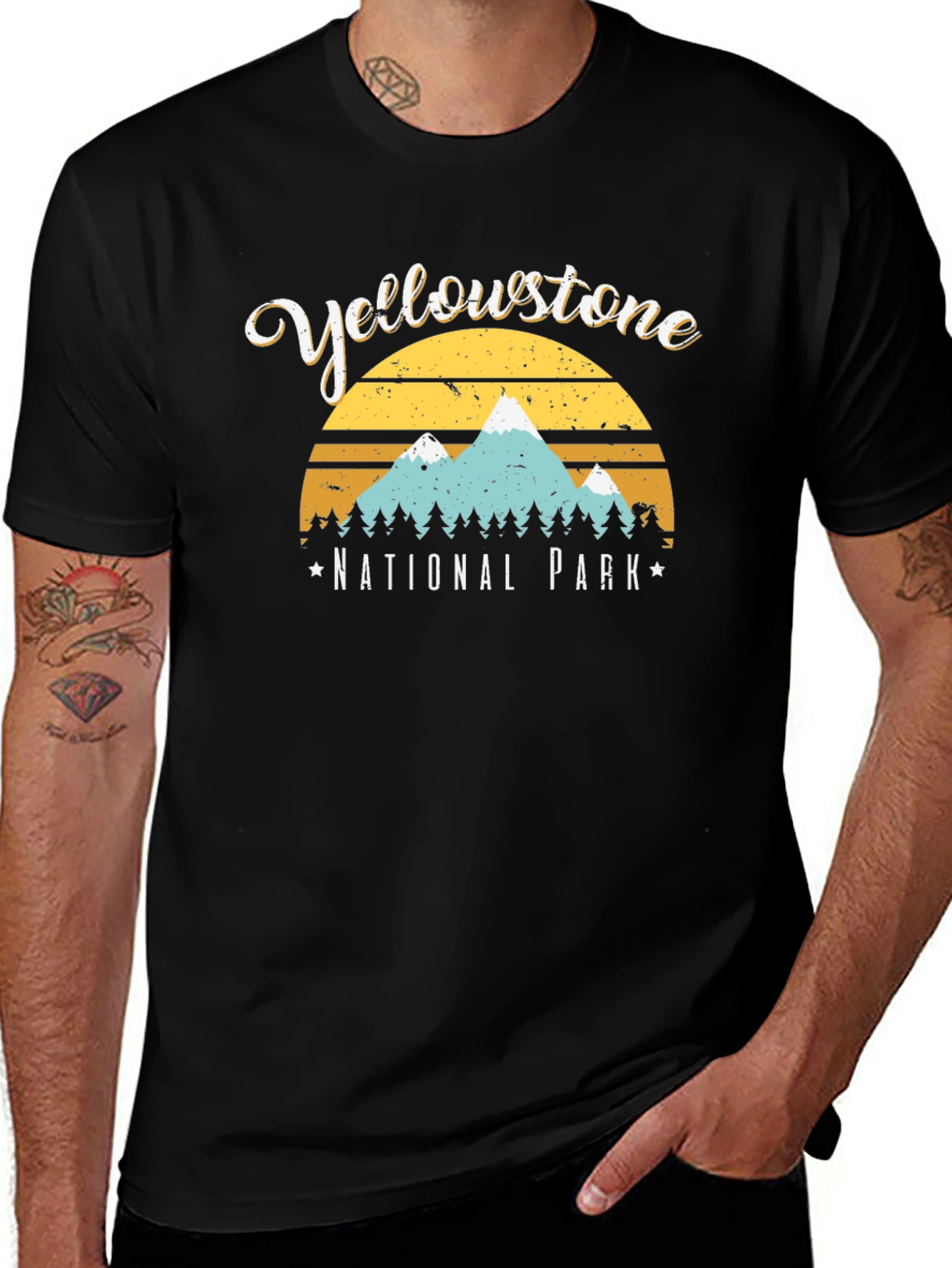 Yellowstone National Park Graphic Tee - Black