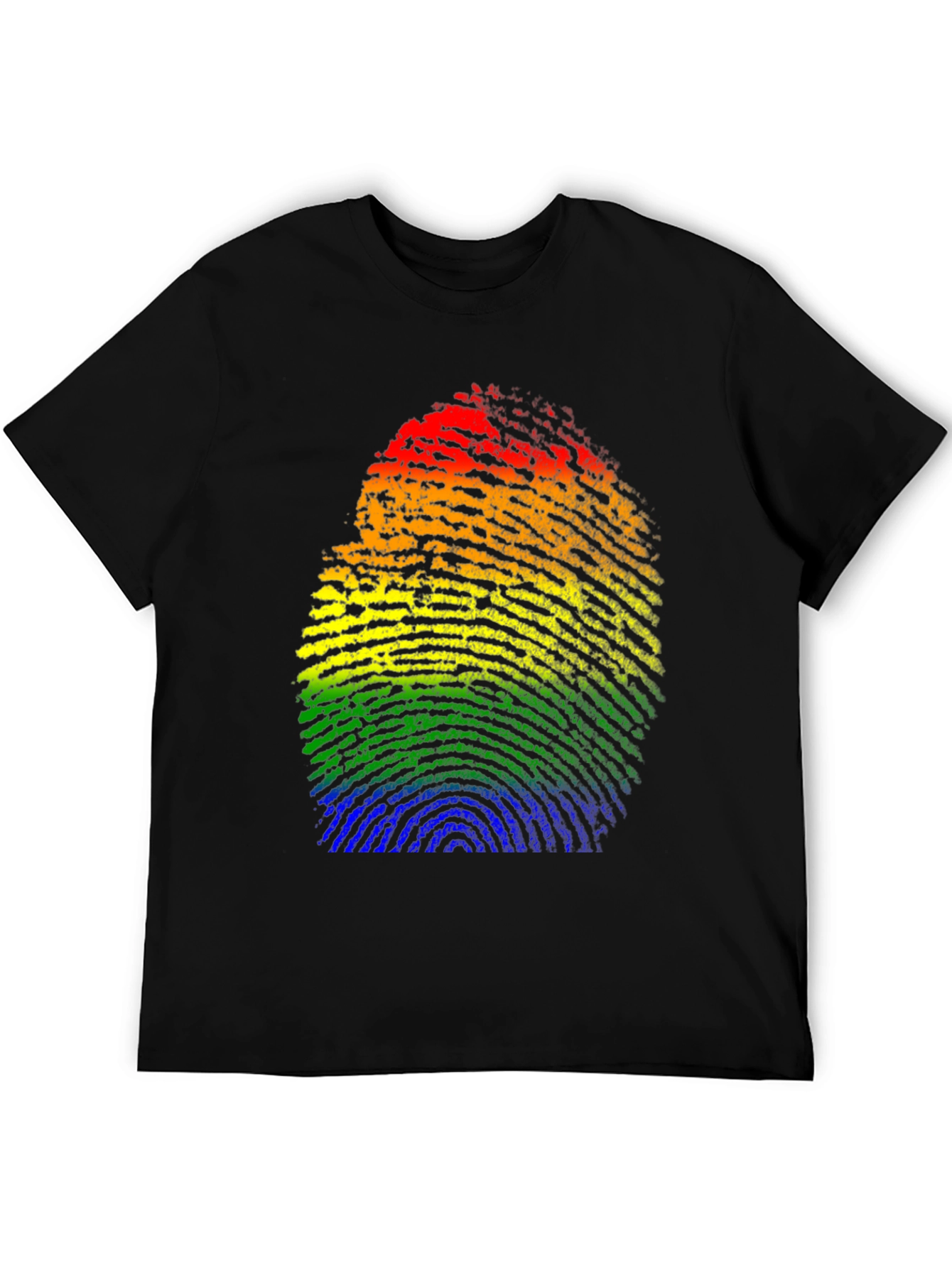 Rainbow Fingerprint Graphic Tee - Pride LGBTQ Shirt
