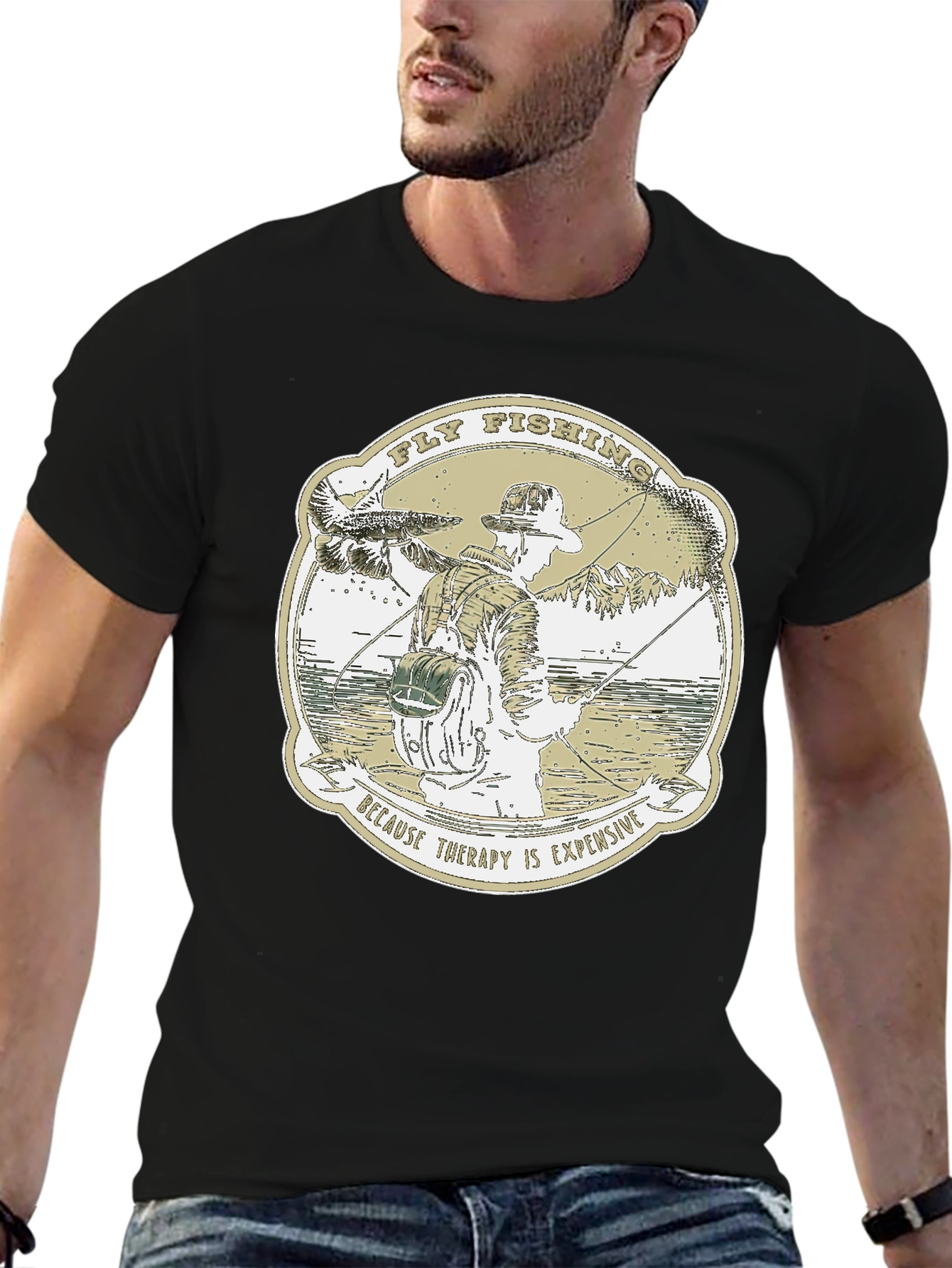 Fly Fishing Therapy Graphic T-Shirt