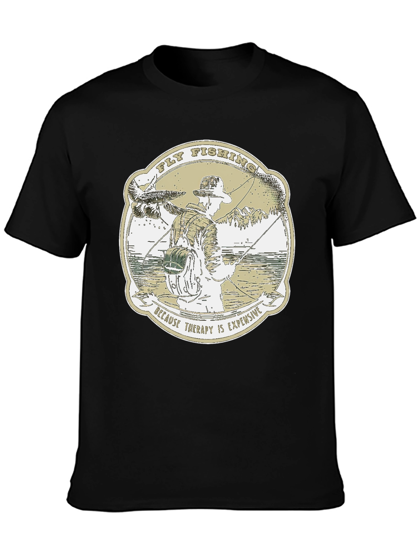 Fly Fishing Therapy Graphic T-Shirt