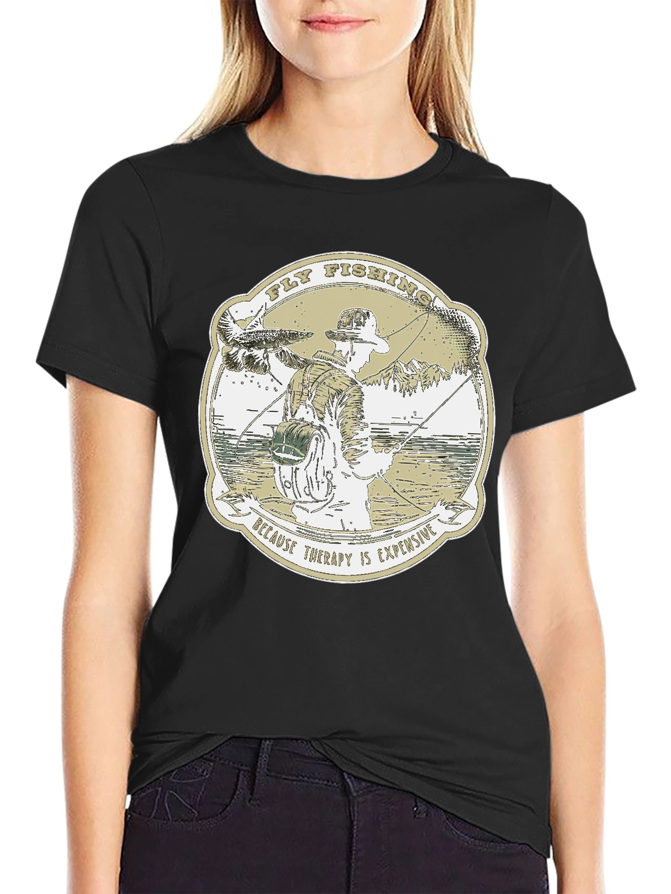 Fly Fishing Therapy Graphic T-Shirt