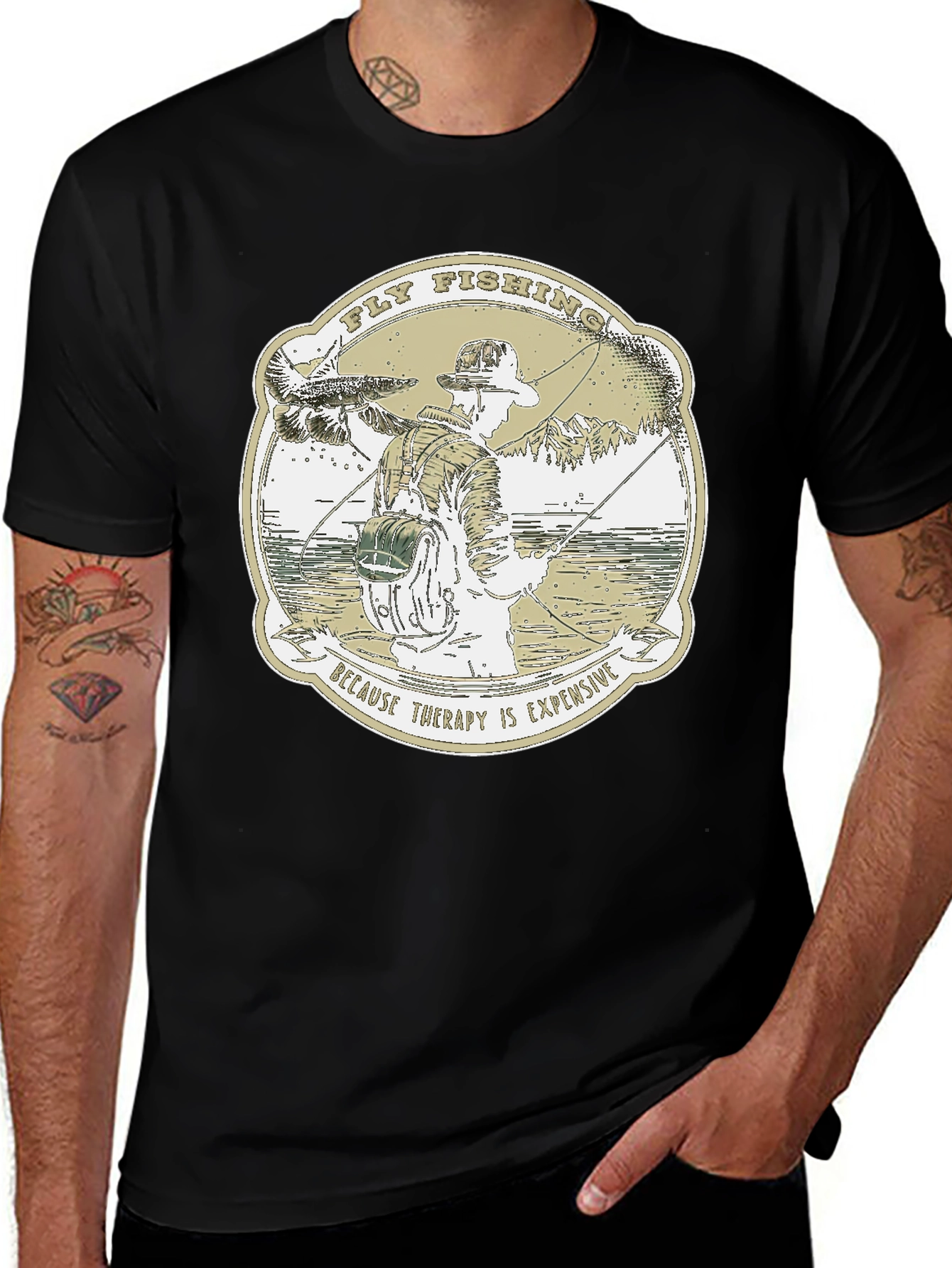Fly Fishing Therapy Graphic T-Shirt