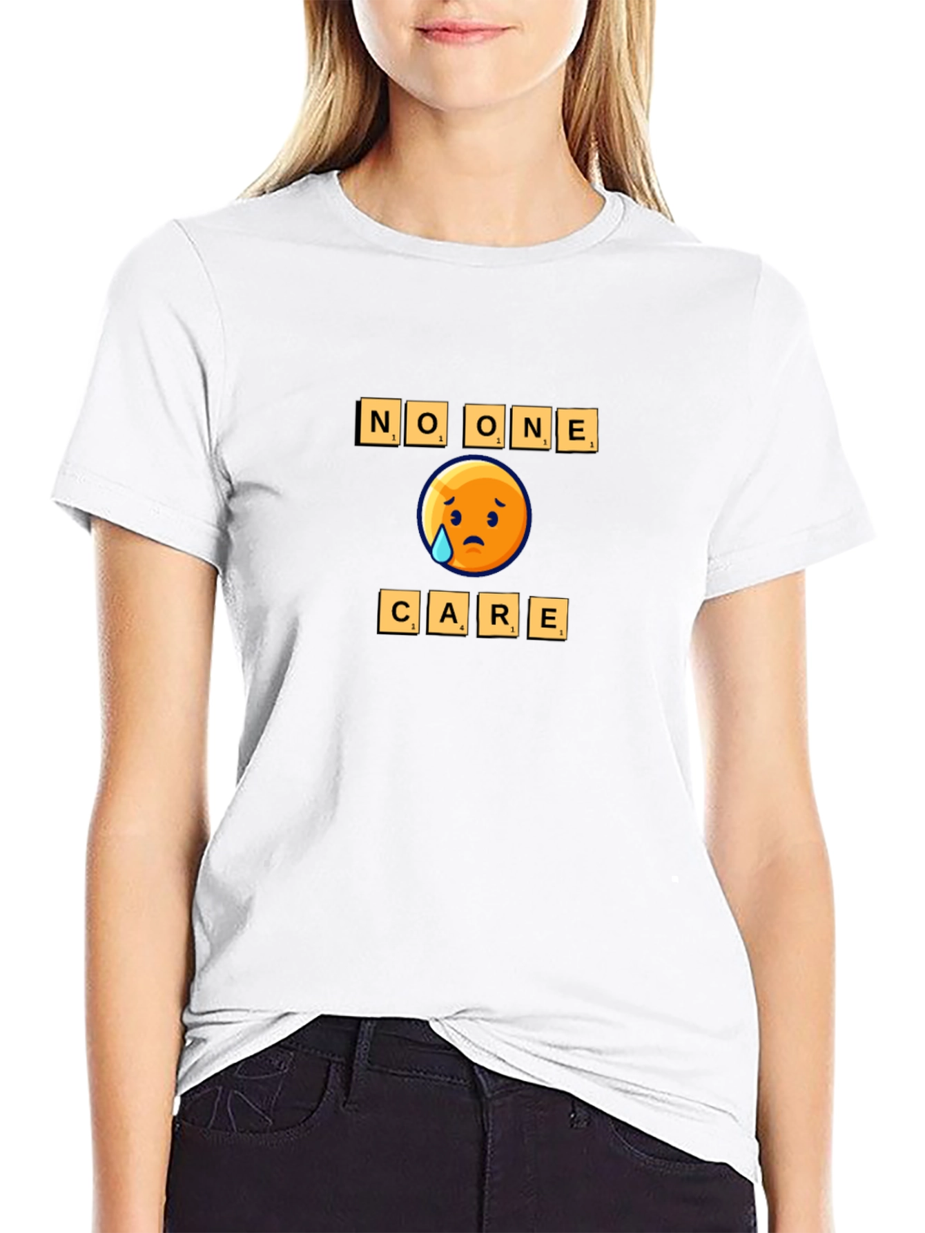 No One Cares Emoji Graphic Tee