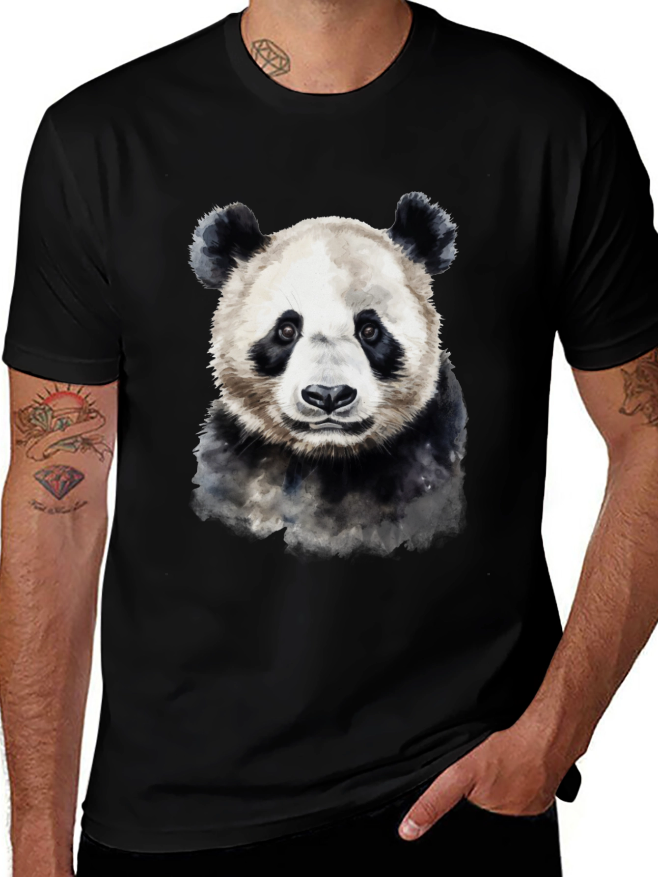 Panda Graphic Black T-Shirt - Soft Cotton Blend