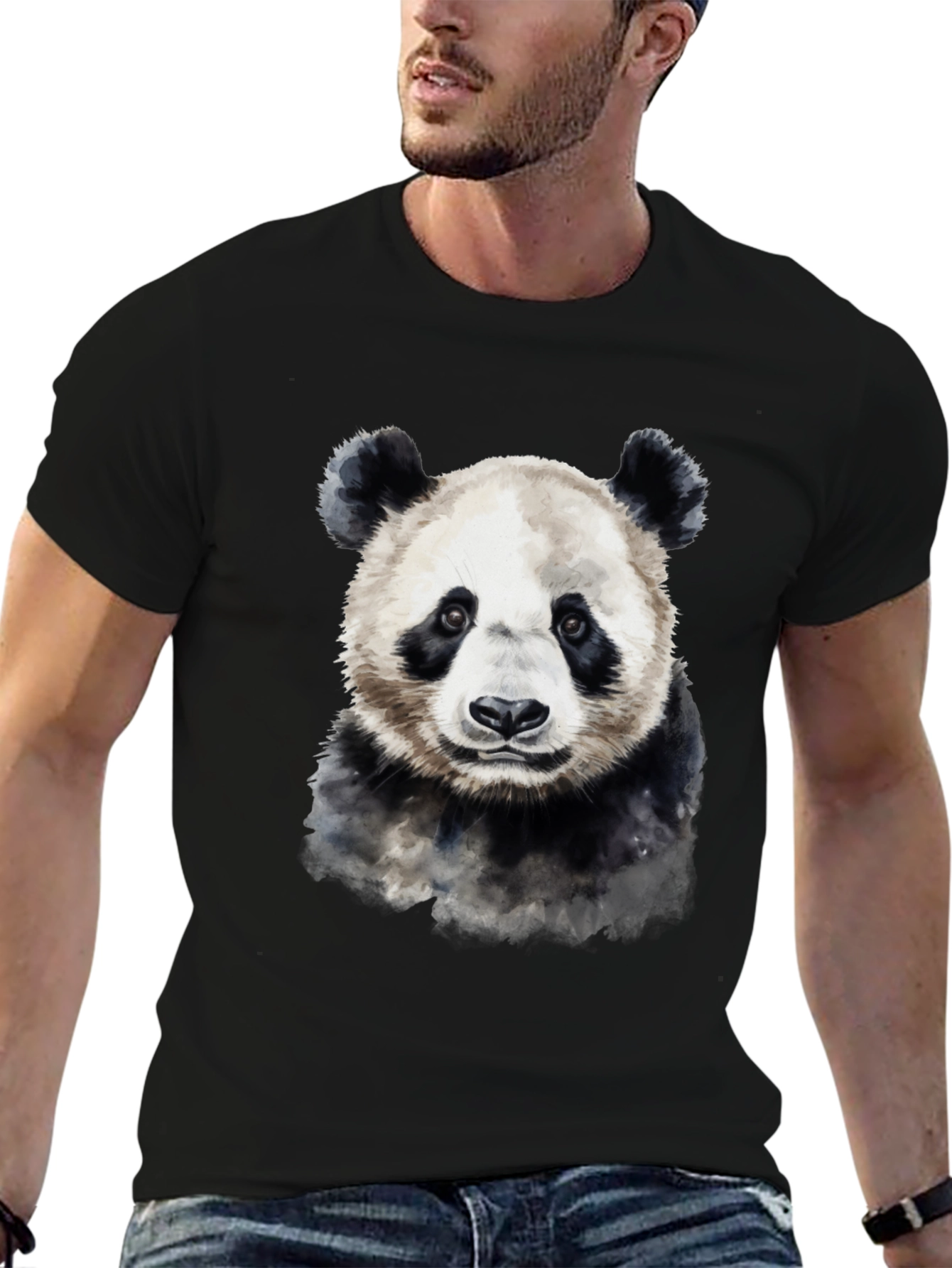 Panda Graphic Black T-Shirt - Soft Cotton Blend