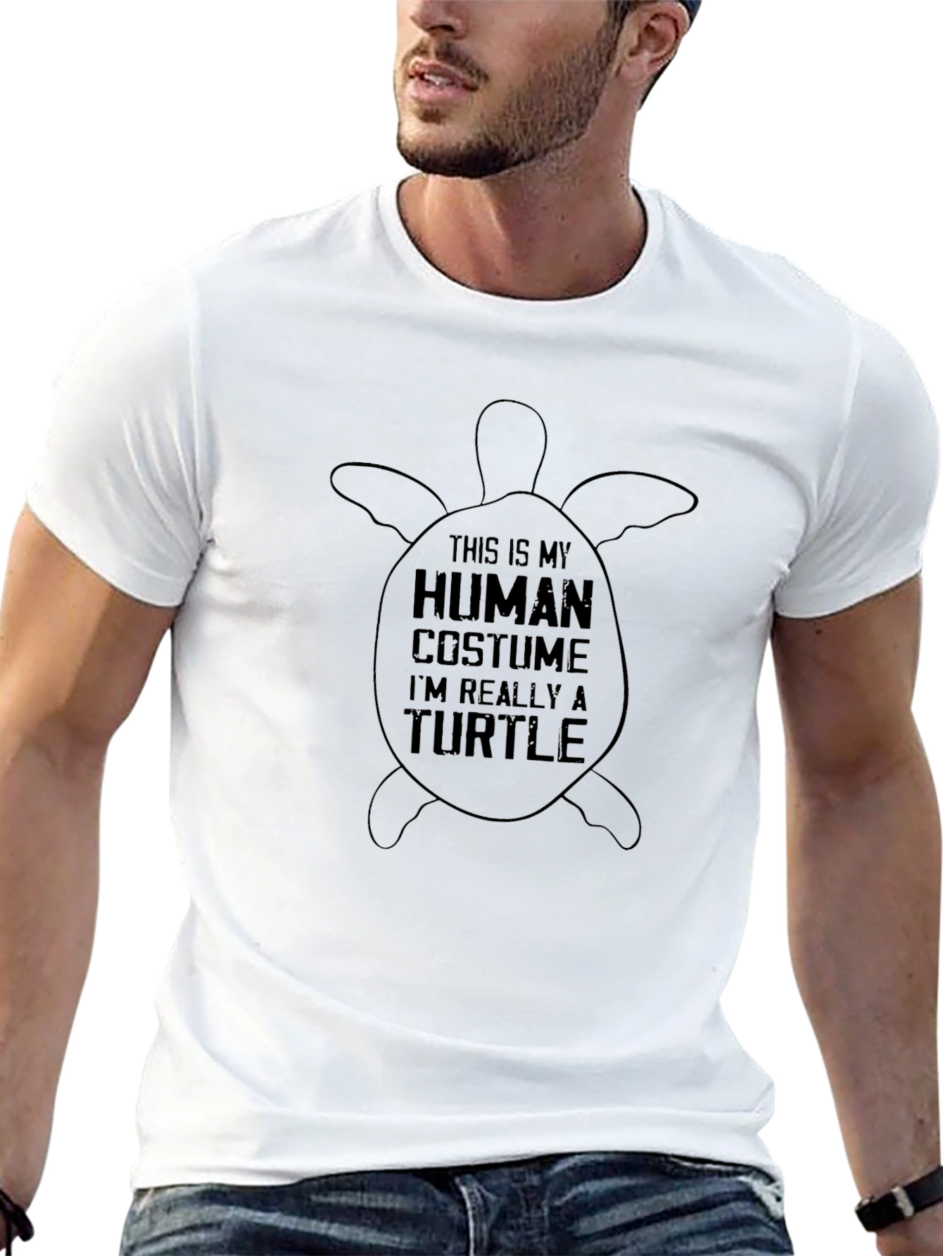 Human Costume Turtle Graphic Tee - Novelty Shirt