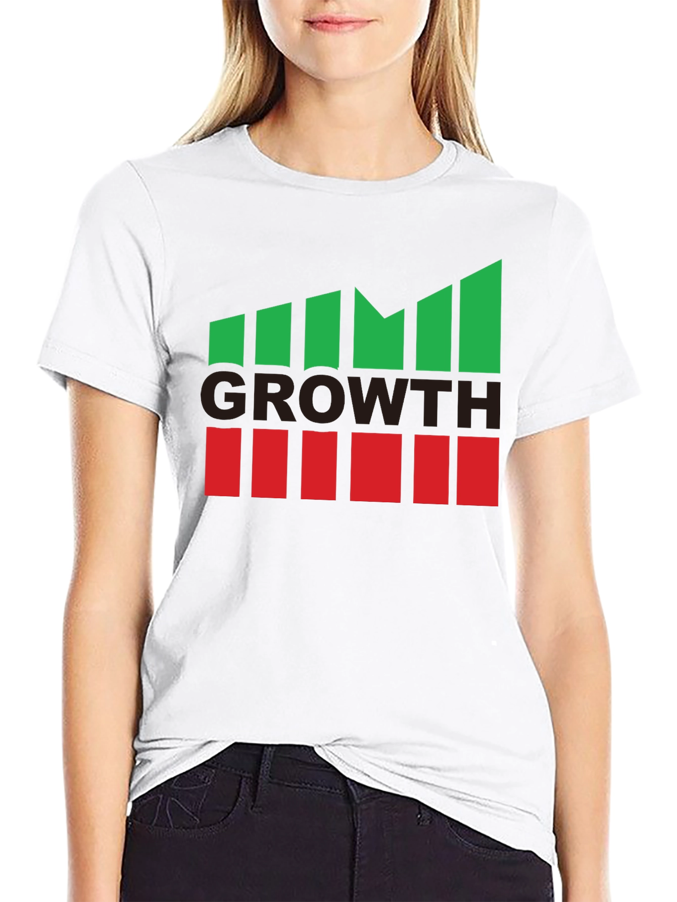 Growth Graphic Tee - Black Casual Cotton T-Shirt