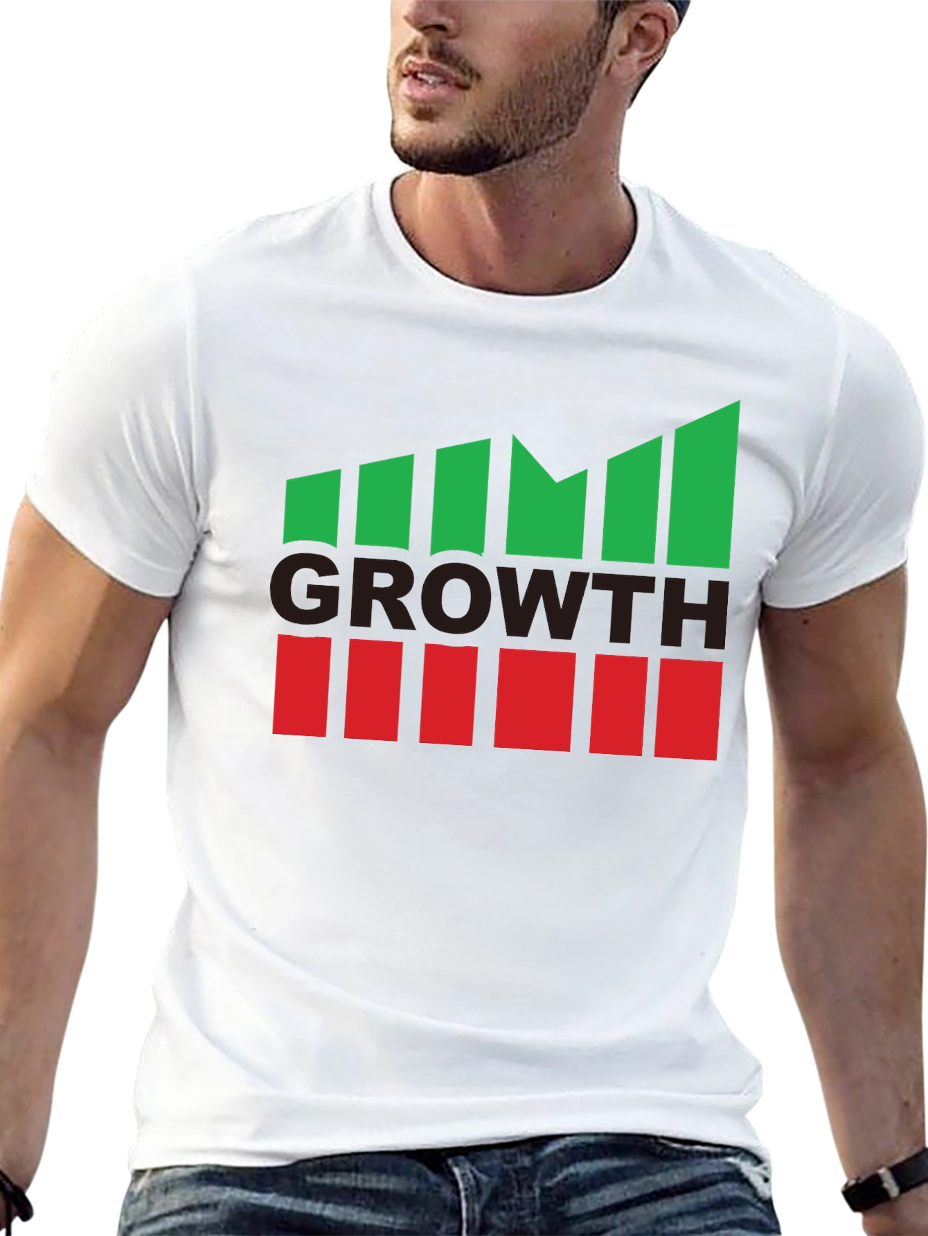 Growth Graphic Tee - Black Casual Cotton T-Shirt