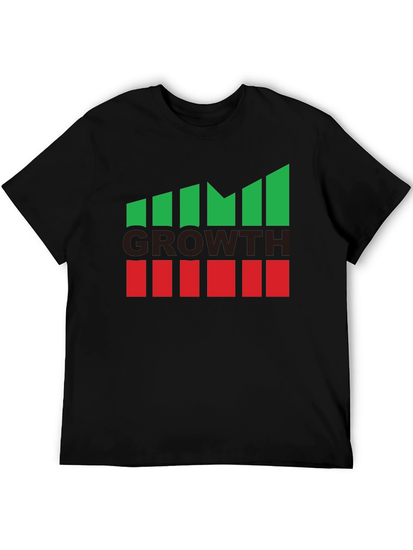 Growth Graphic Tee - Black Casual Cotton T-Shirt